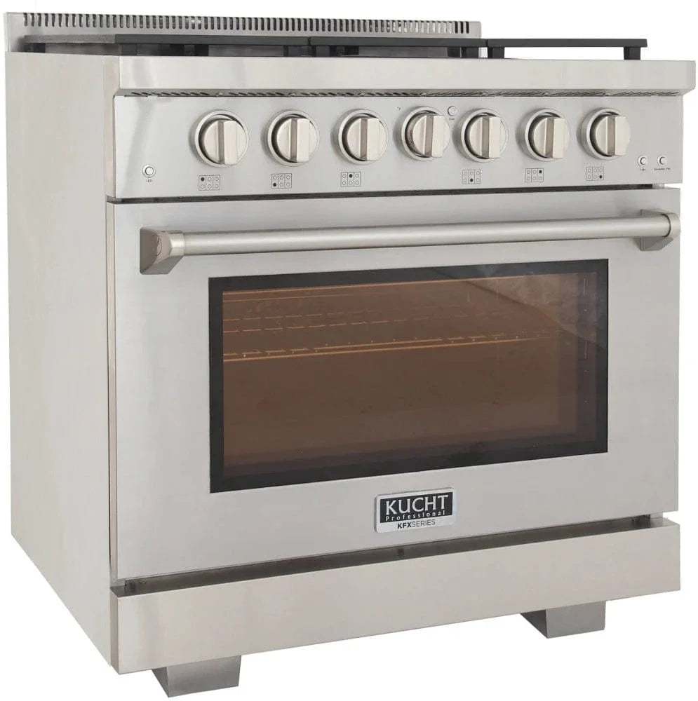Kucht 36" Freestanding Professional Gas Range Liquid Propane KFX3600X/LP-S on sale at MyriadMart