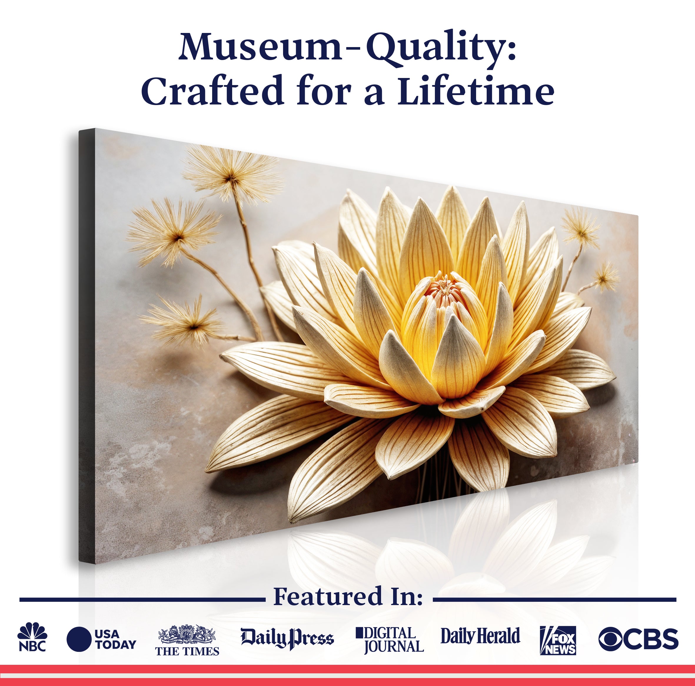 Golden Lotus Minimalist Abstract Wall Art II on sale at MyriadMart