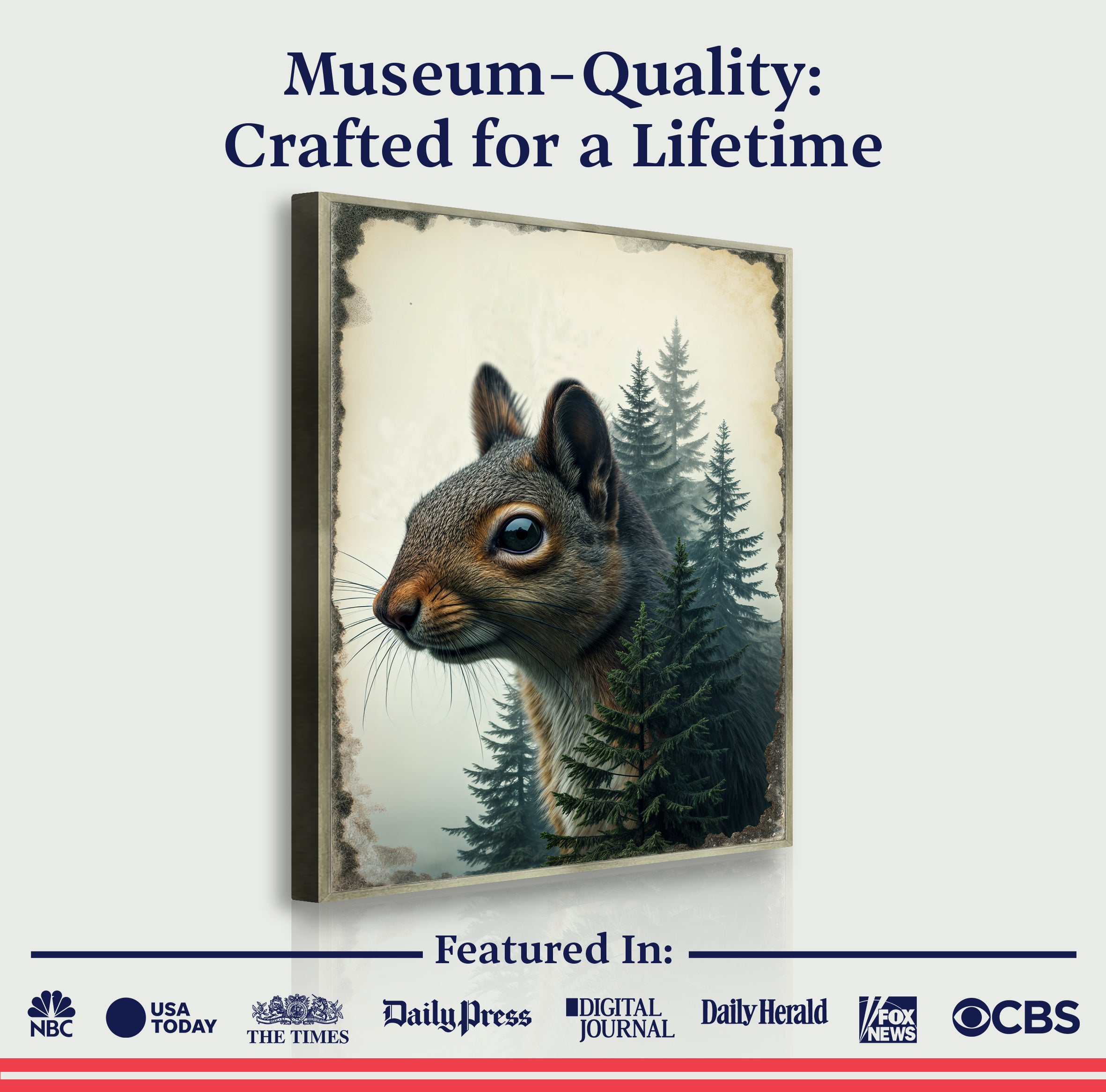 Squirrel Double Exposure Wall Art on sale at MyriadMart