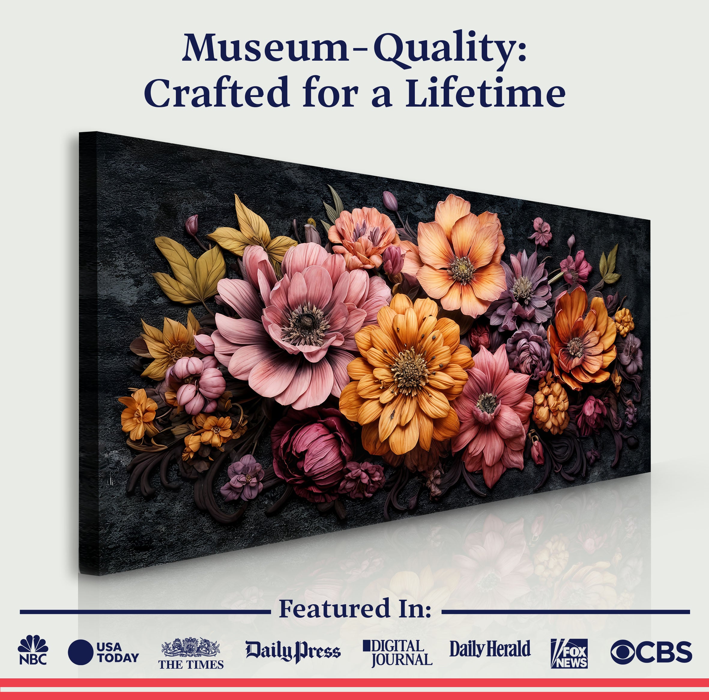 Colorful Floral Realistic Wall Art on sale at MyriadMart