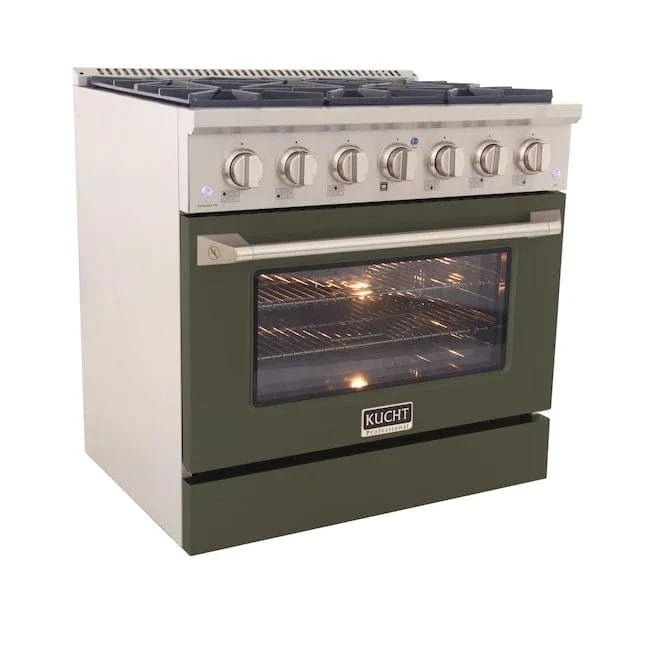 Kucht 36" Propane Range, in Stainless Steel, Grey Door, KNG361/LP-GR on sale at MyriadMart