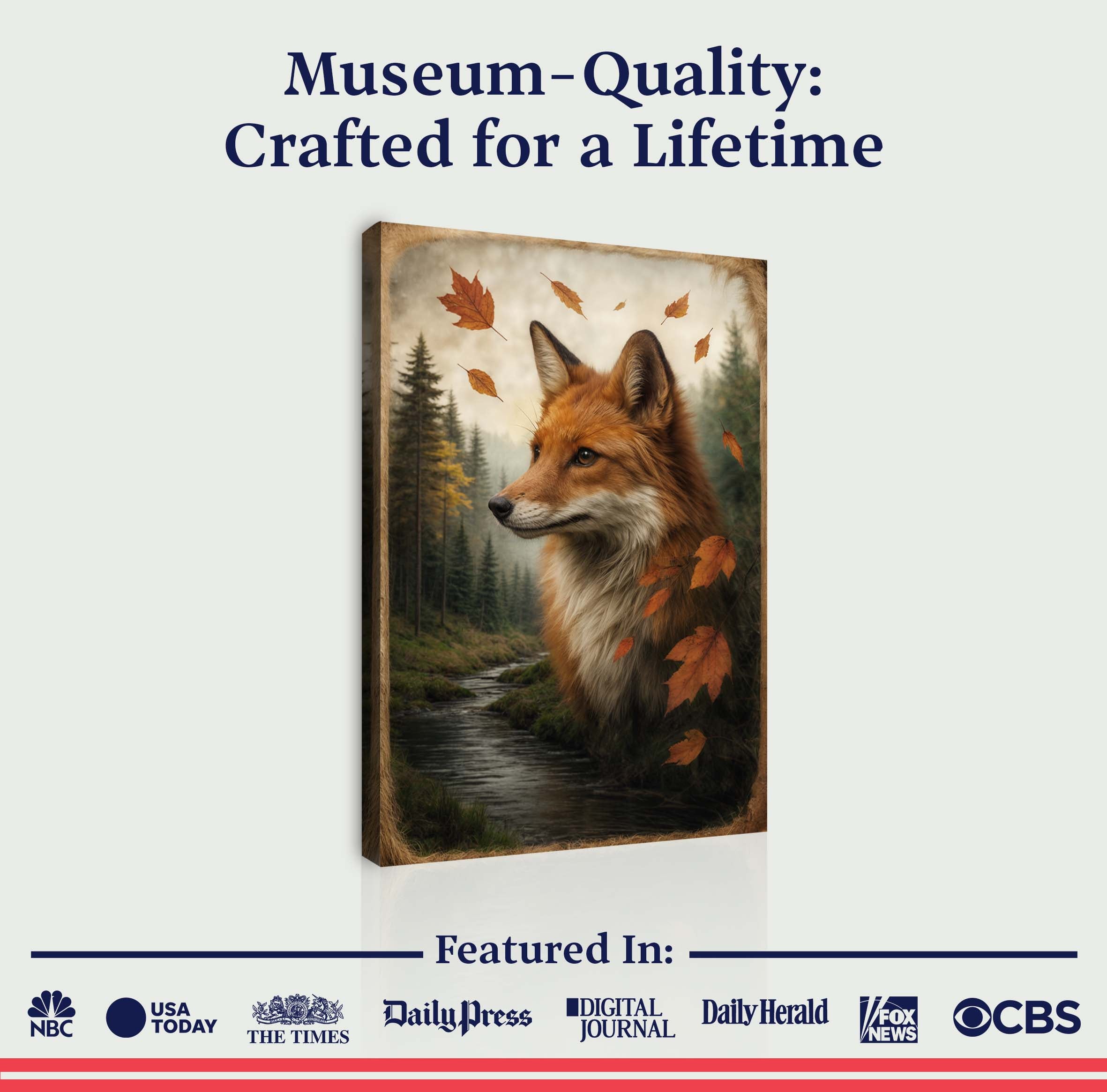 Autumn Fox Double Exposure Wall Art on sale at MyriadMart