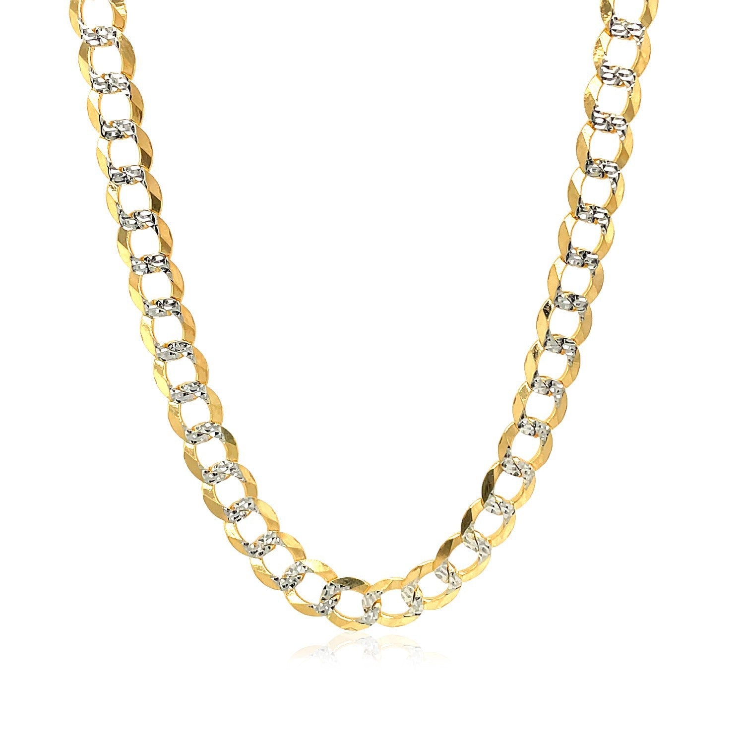 5.7mm 14k Two Tone Gold Pave Curb Chain on sale at MyriadMart