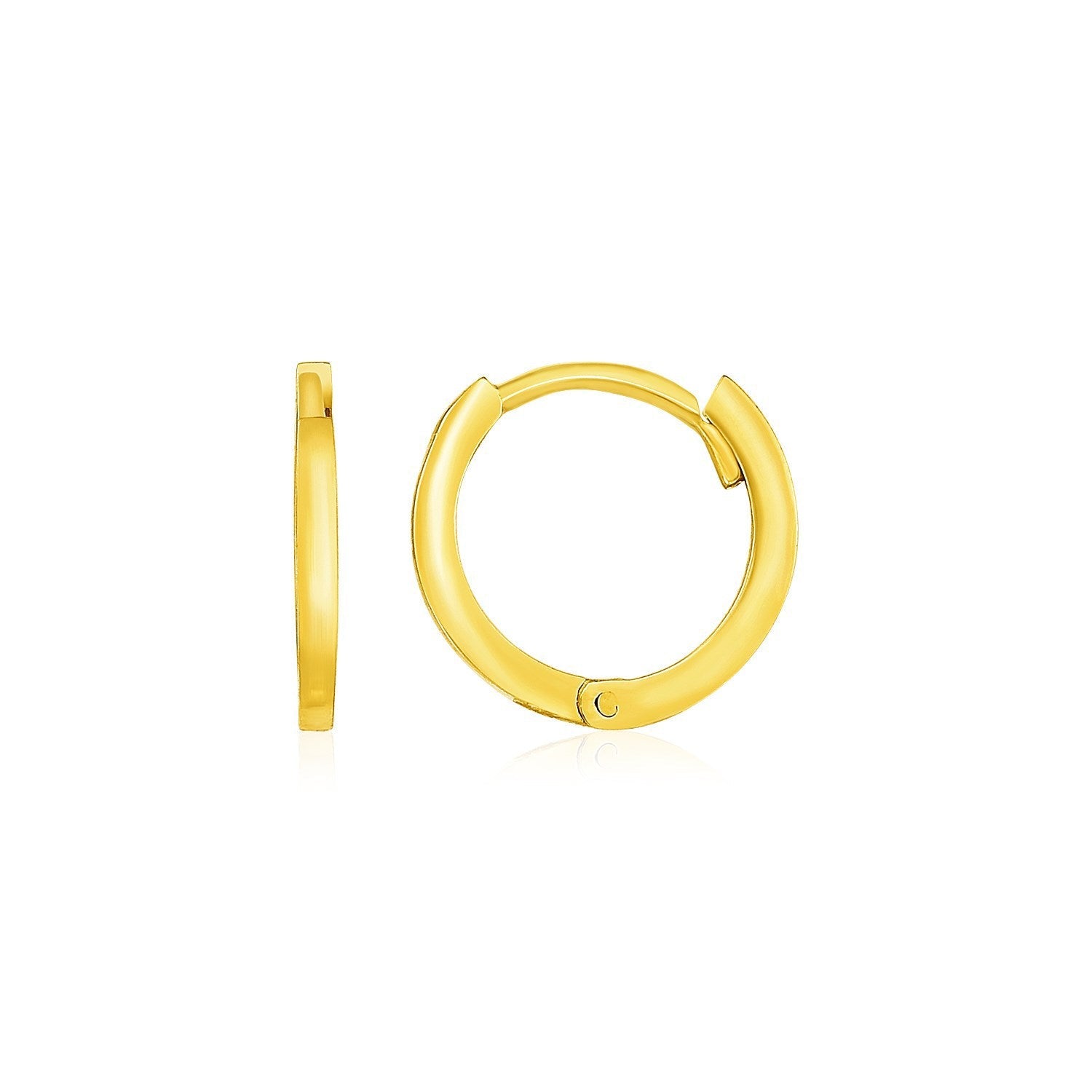 14k Yellow Gold Petite Polished Round Hoop Earrings on sale at MyriadMart