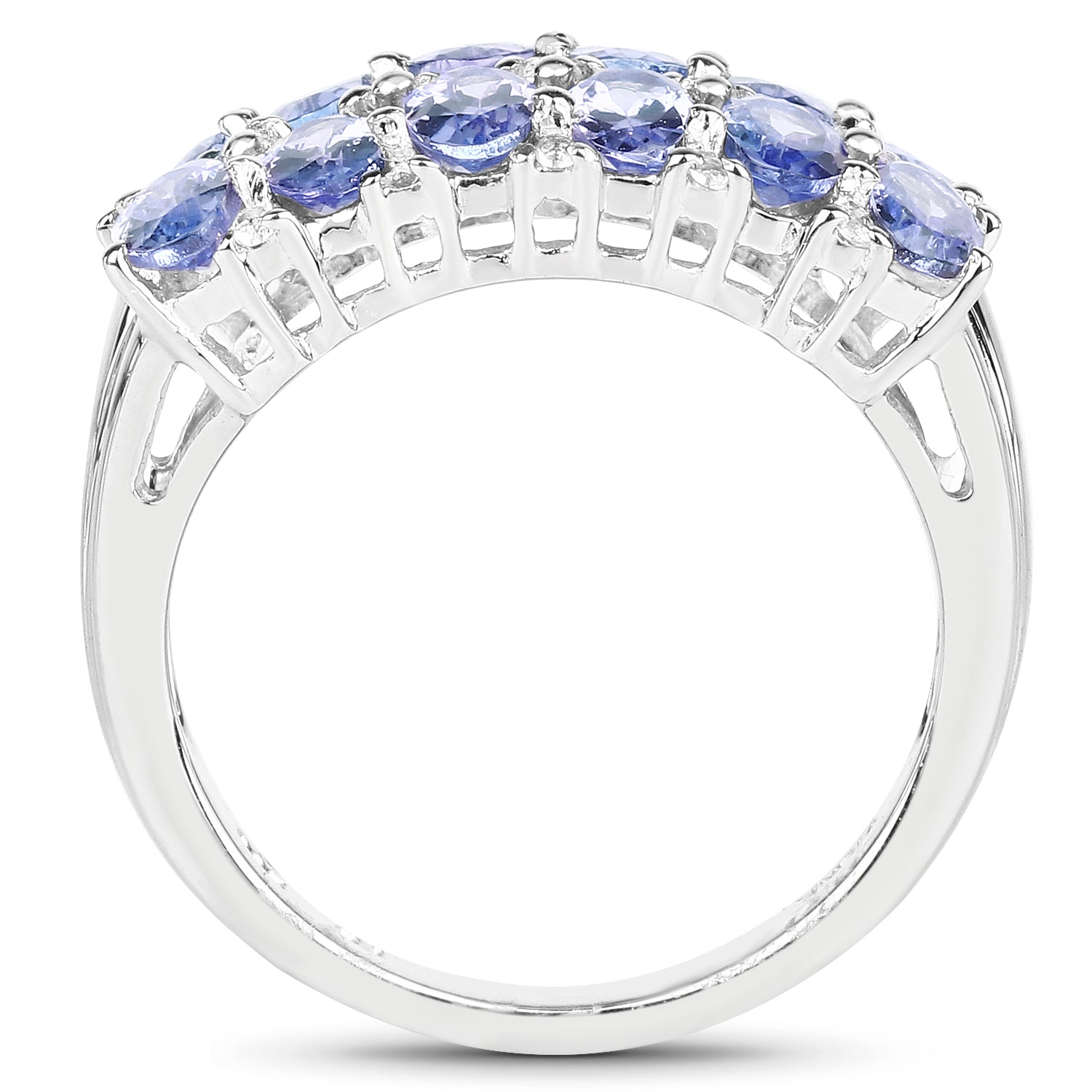 3.16 Carat Genuine Tanzanite & White Topaz .925 Sterling Silver Ring on sale at MyriadMart