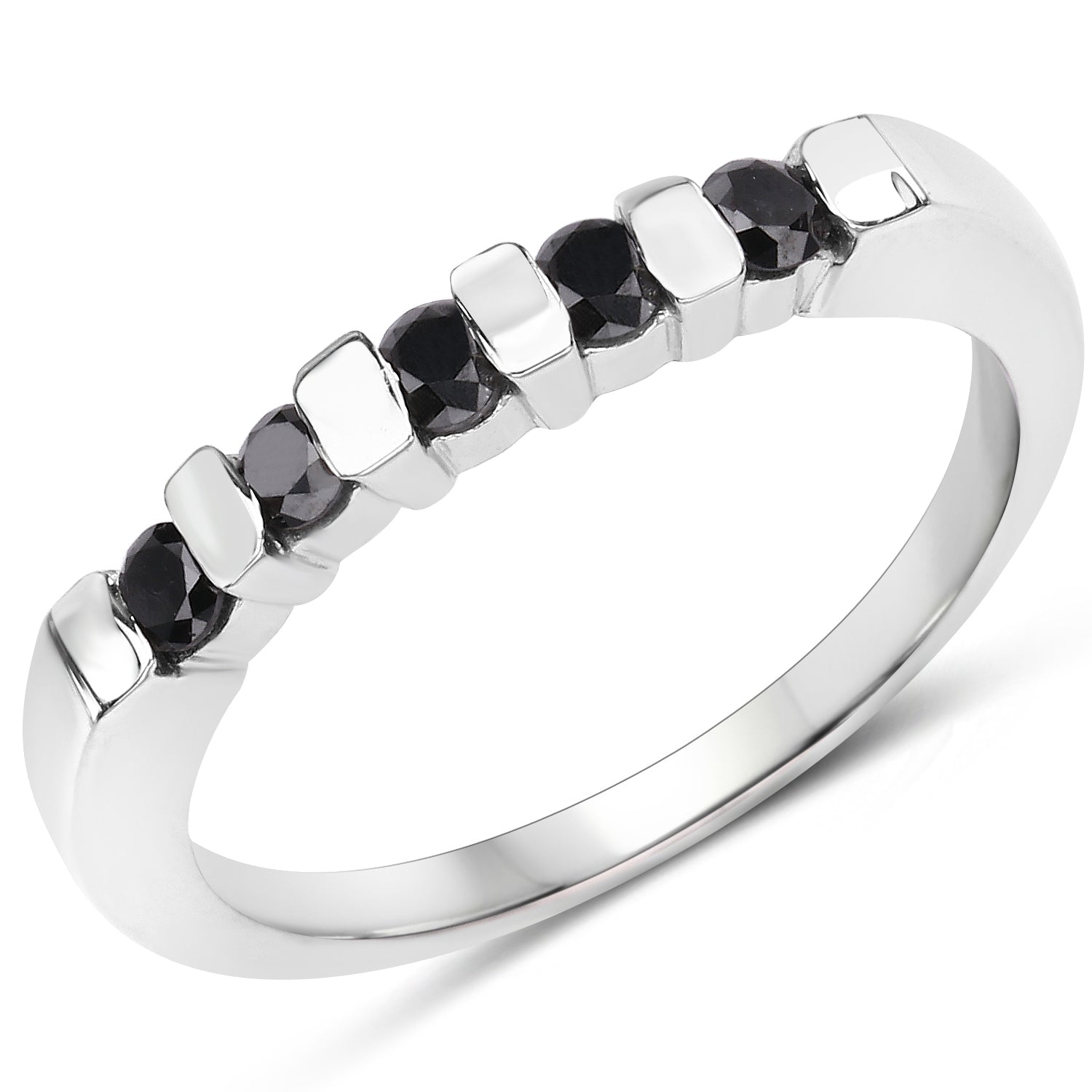 0.50 Carat Genuine Black Diamond .925 Sterling Silver Ring on sale at MyriadMart