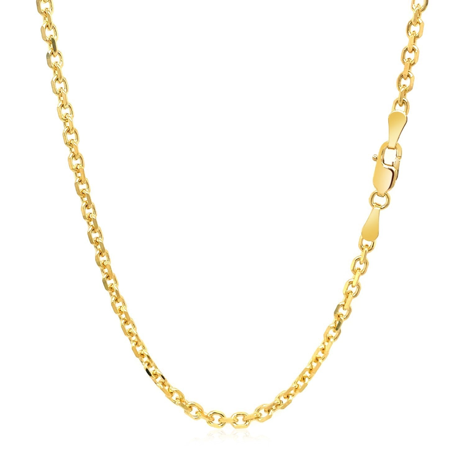 2.6mm 14k Yellow Gold Diamond Cut Cable Link Chain on sale at MyriadMart