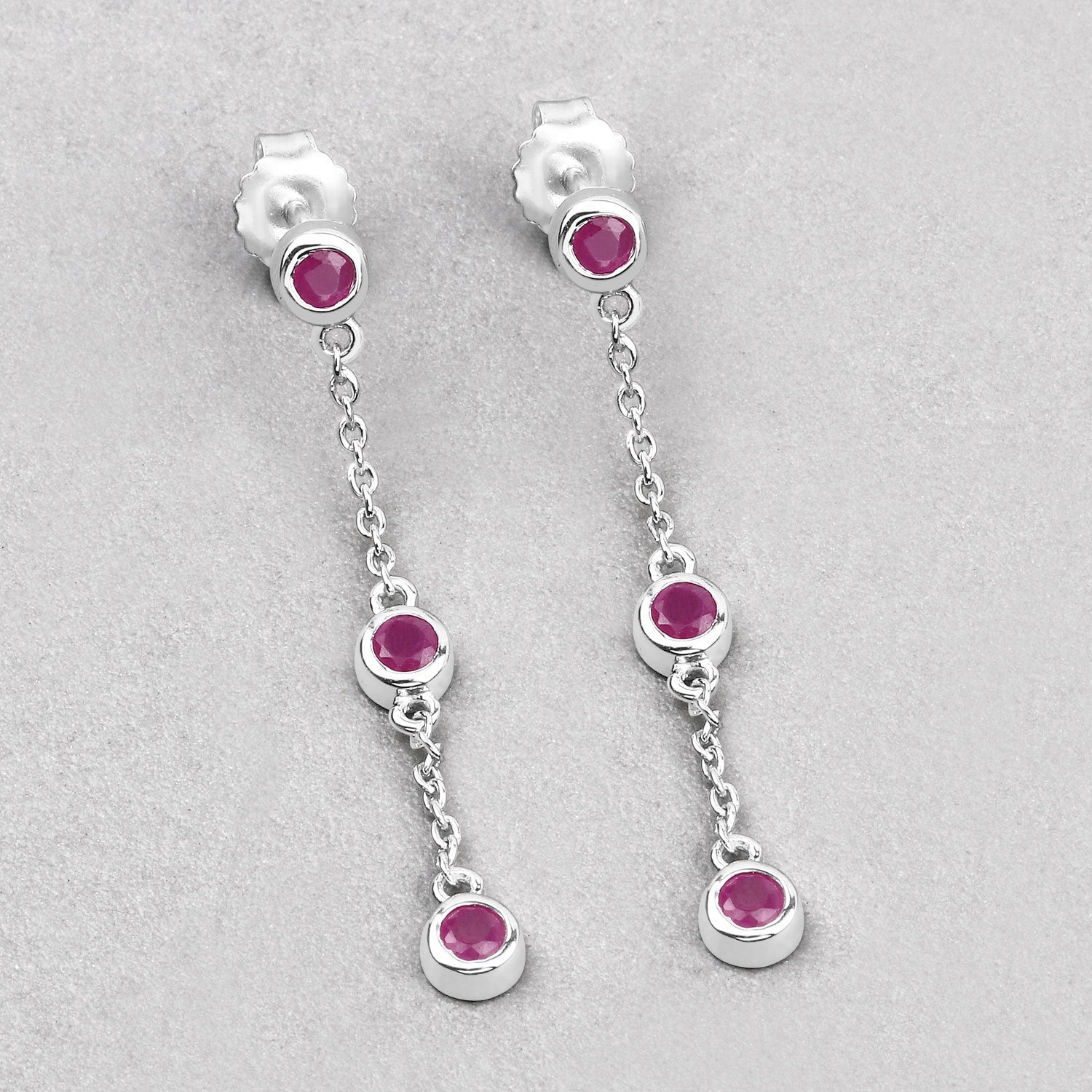 0.78 Carat Genuine Ruby .925 Sterling Silver Earrings on sale at MyriadMart