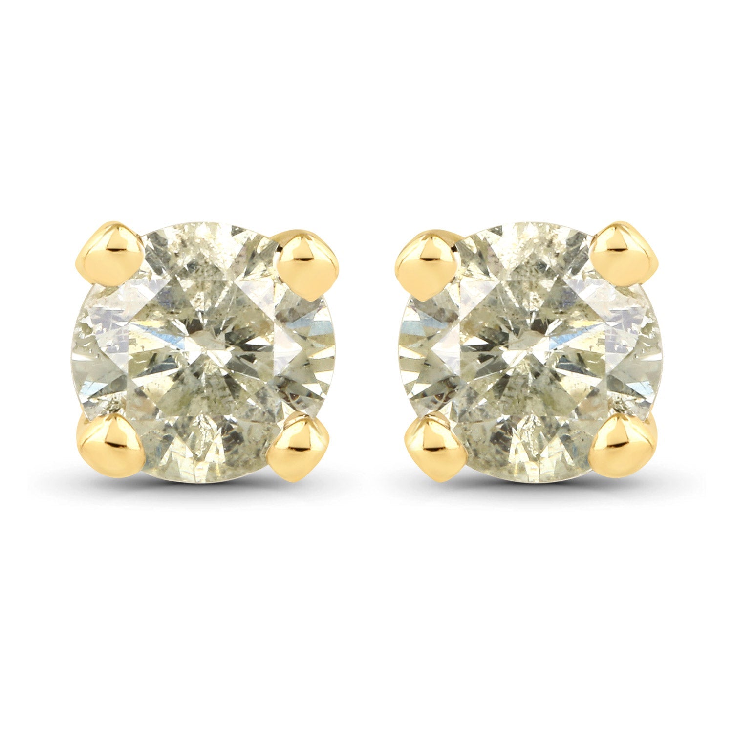 0.92 Carat Genuine LB Diamond 14K Yellow Gold Earrings on sale at MyriadMart