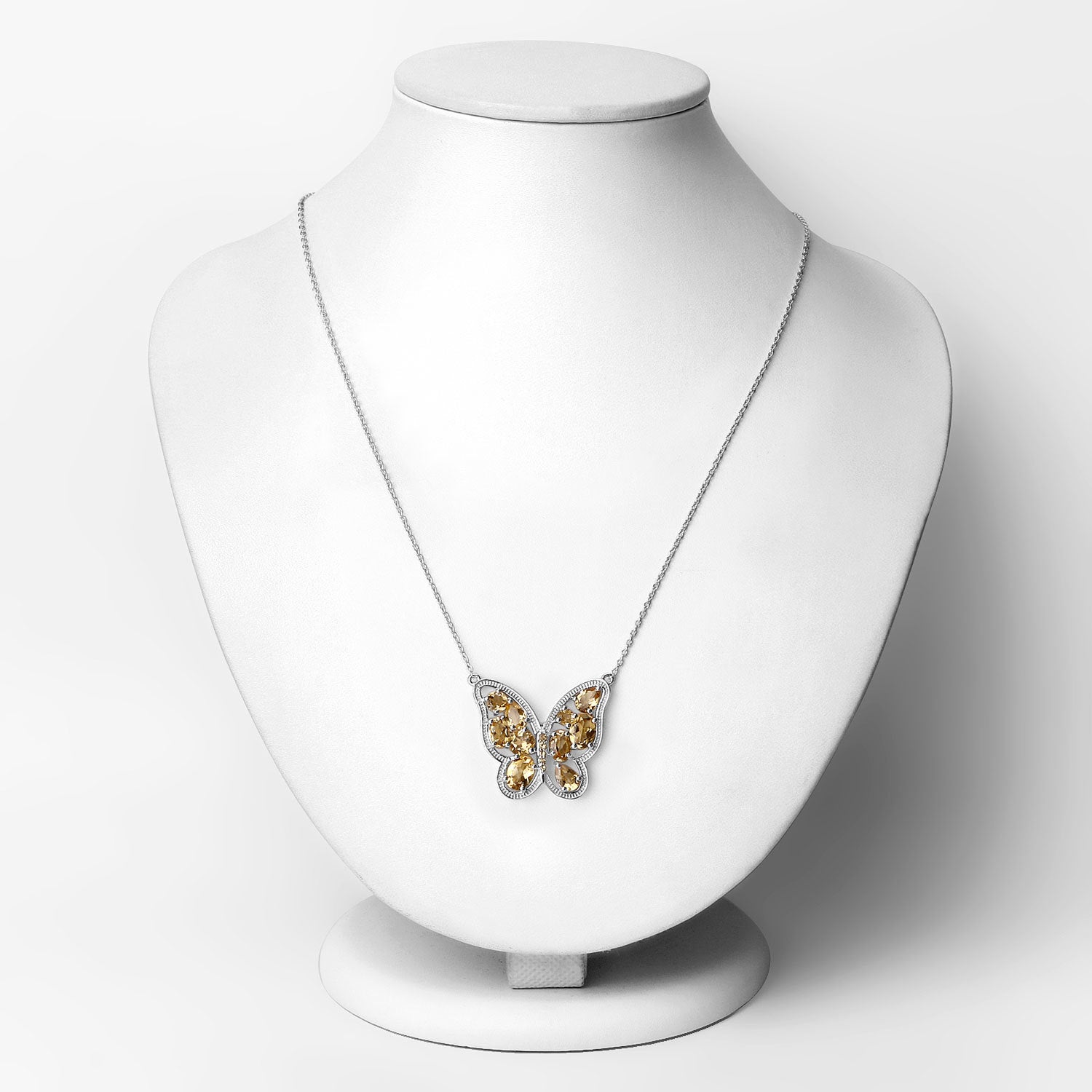 4.43 Carat Genuine Citrine .925 Sterling Silver Necklace on sale at MyriadMart
