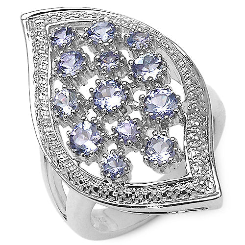 1.47 Carat Genuine Tanzanite .925 Sterling Silver Ring on sale at MyriadMart