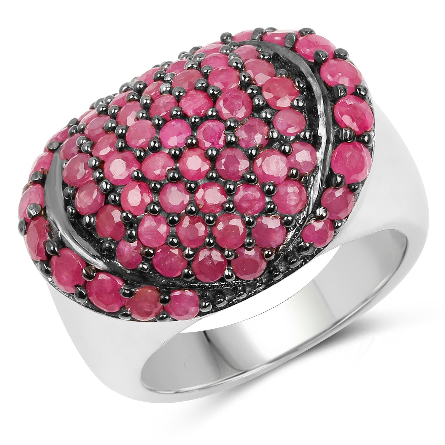 3.35 Carat Genuine Ruby .925 Sterling Silver Ring on sale at MyriadMart