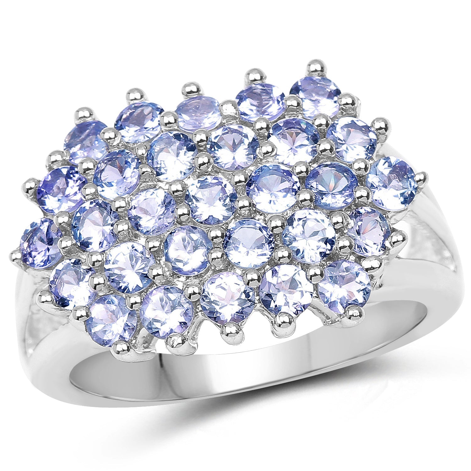 2.03 Carat Genuine Tanzanite .925 Sterling Silver Ring on sale at MyriadMart