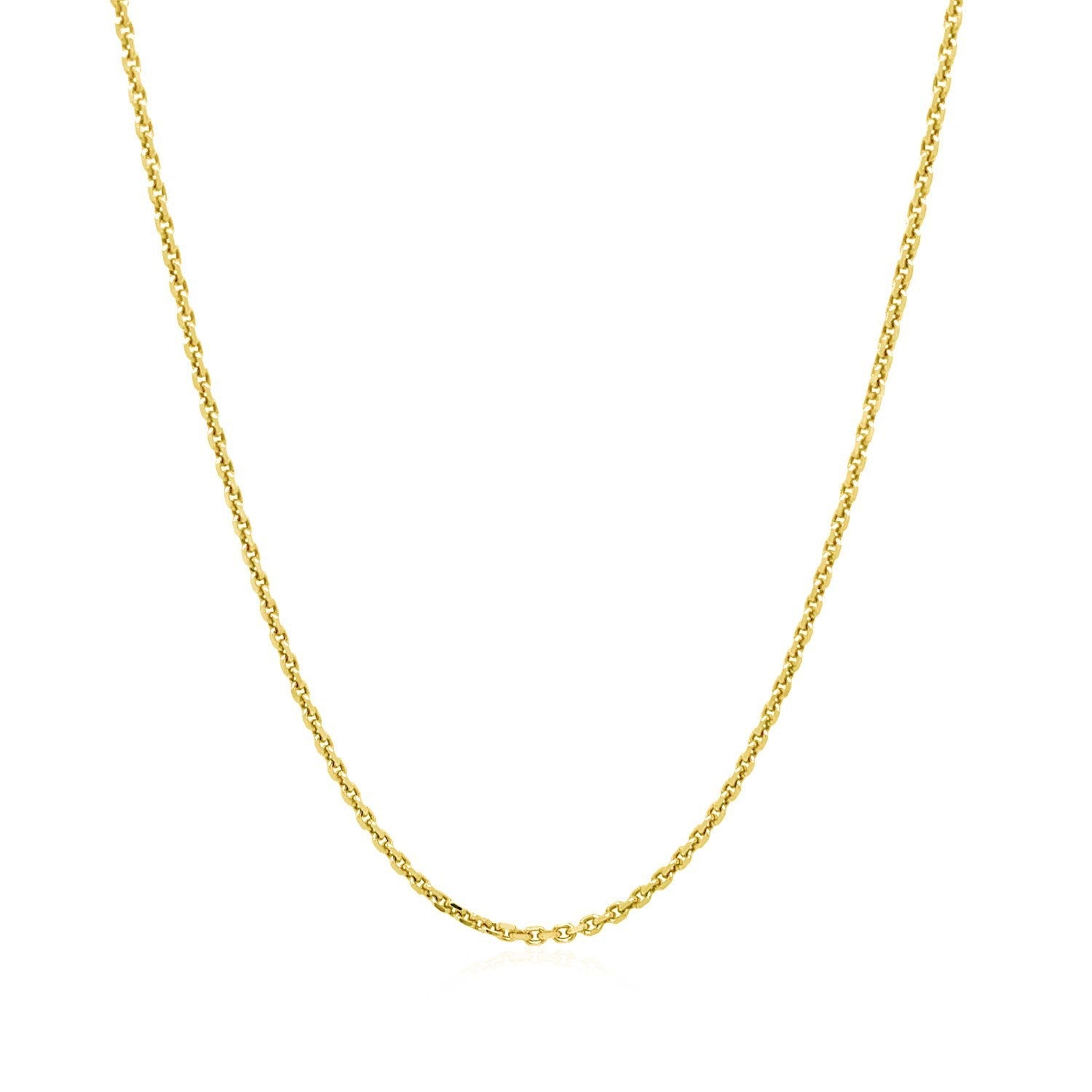 14k Yellow Gold Diamond Cut Cable Link Chain 1.4mm on sale at MyriadMart