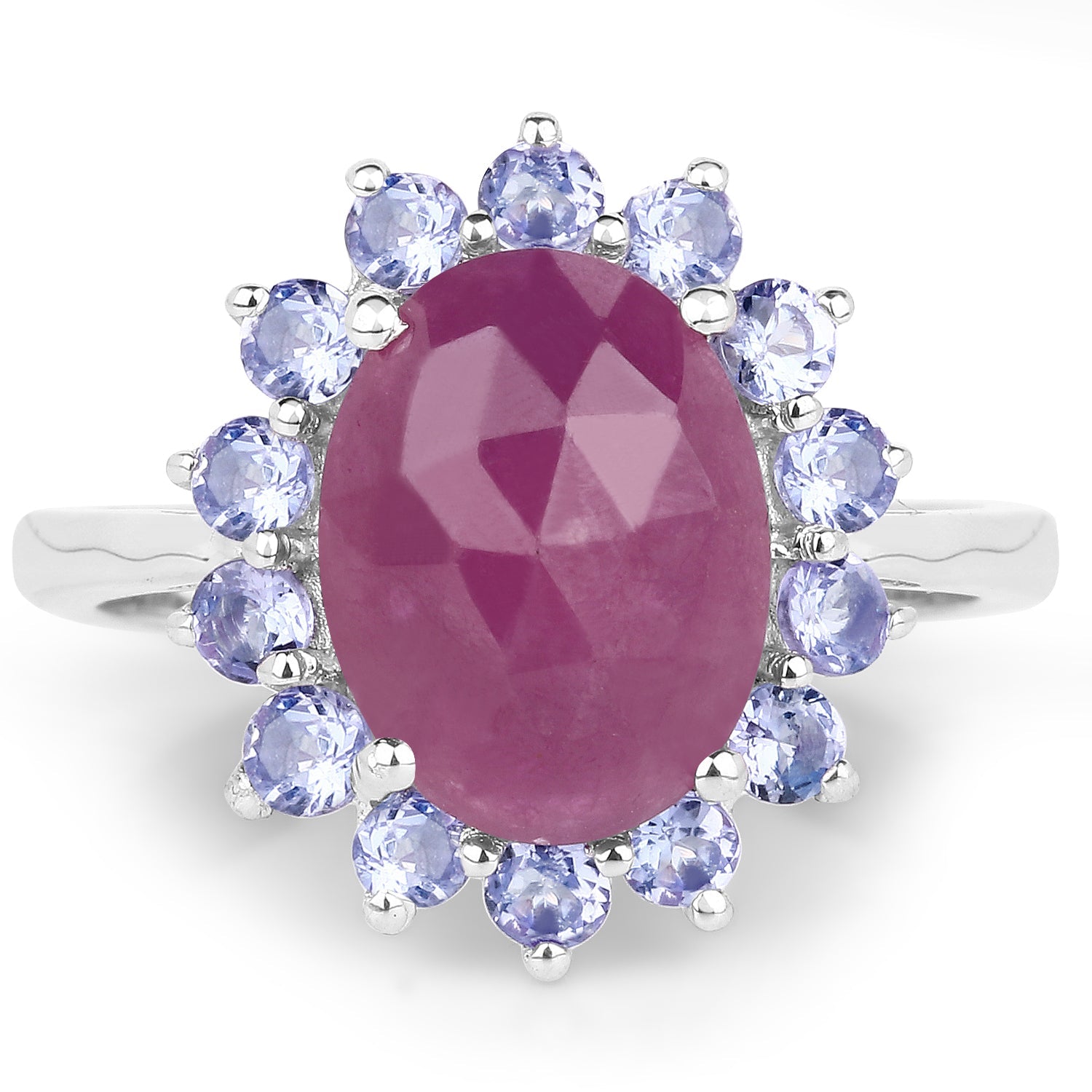 5.53 Carat Genuine Pink Sapphire & Tanzanite .925 Sterling Silver Ring on sale at MyriadMart
