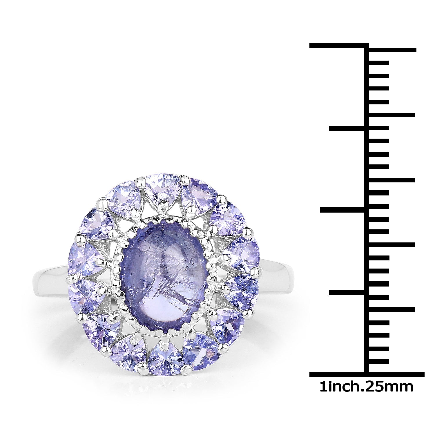 3.85 Carat Genuine Tanzanite .925 Sterling Silver Ring on sale at MyriadMart