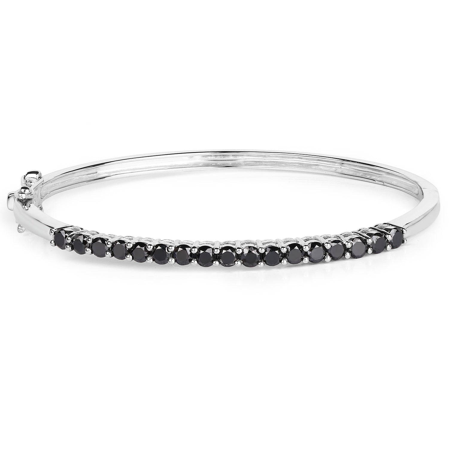 2.50 Carat Genuine Black Diamond .925 Sterling Silver Bangle on sale at MyriadMart