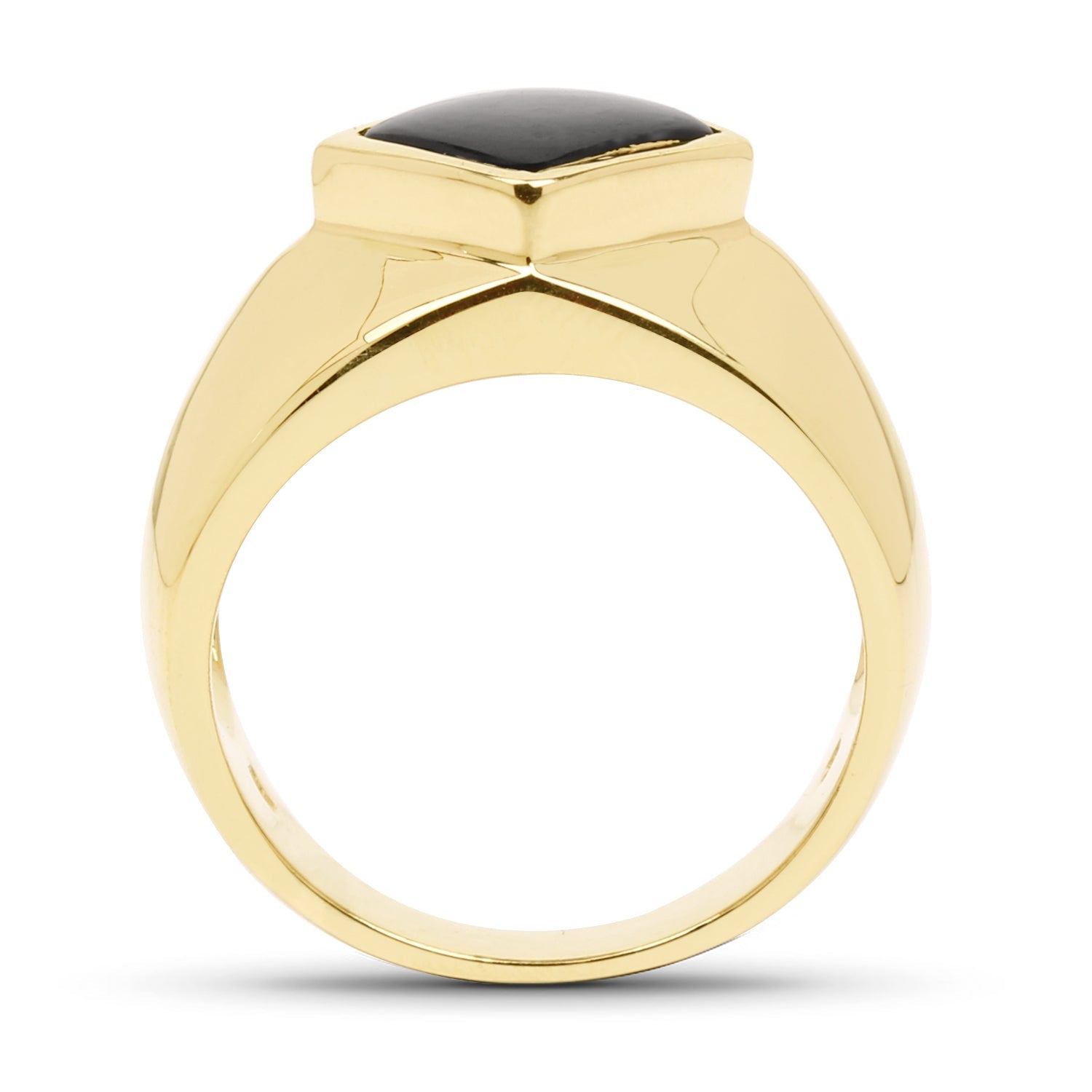 14K Yellow Gold Plated 2.00 Carat Genuine Black Onyx .925 Sterling Silver Ring on sale at MyriadMart