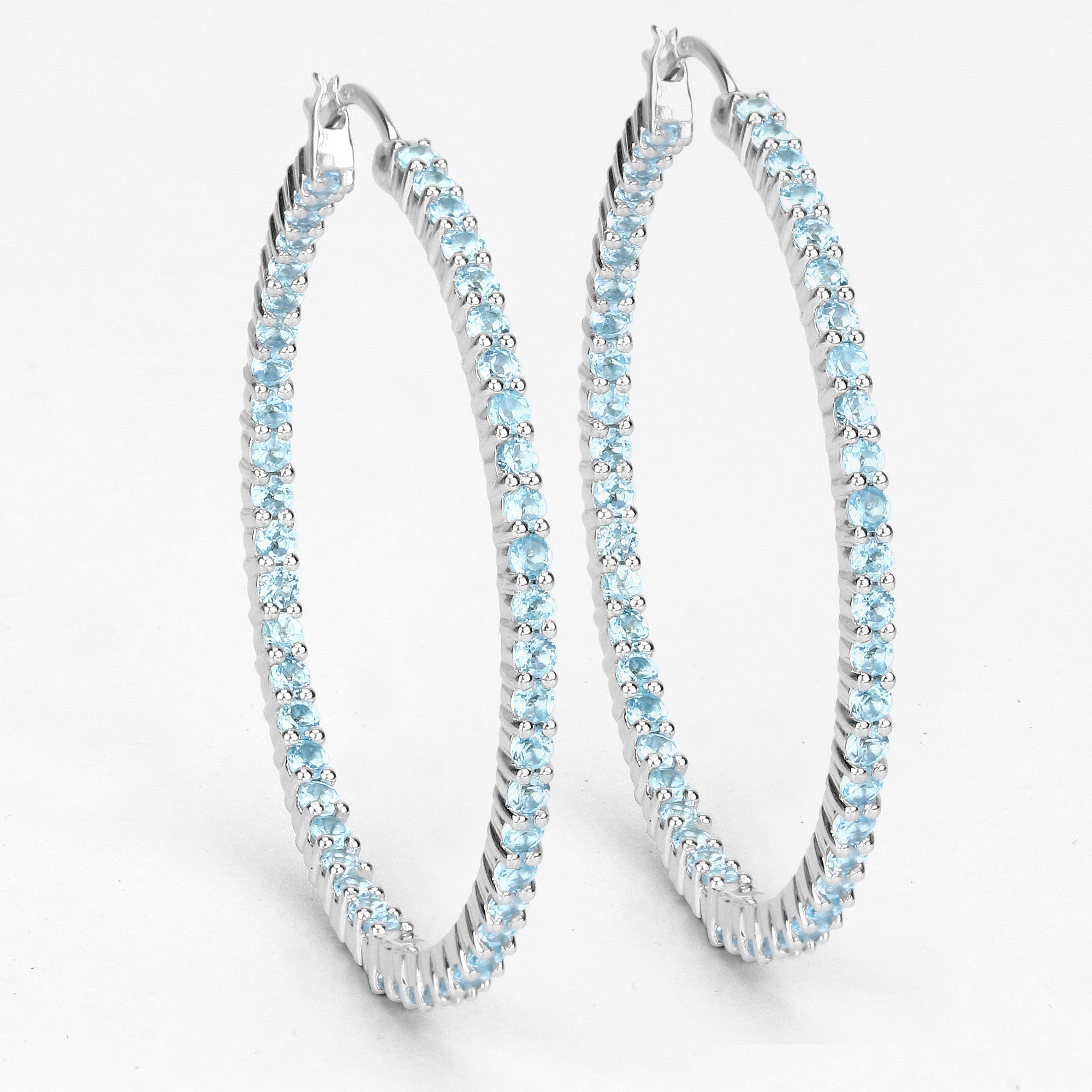 3.60 Carat Genuine Swiss Blue Topaz .925 Sterling Silver Earrings on sale at MyriadMart