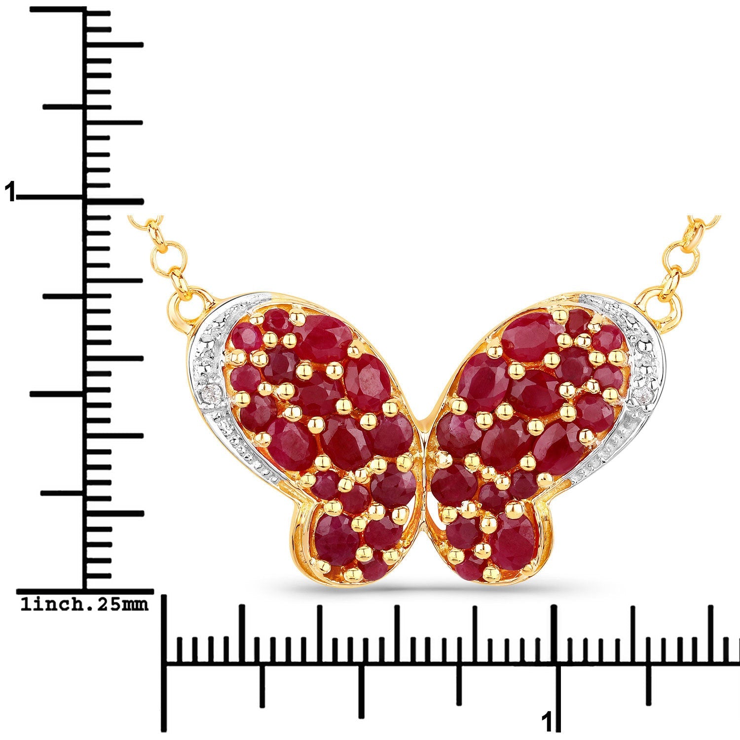 4.15 Carat Genuine Ruby and White Zircon .925 Sterling Silver Pendant on sale at MyriadMart