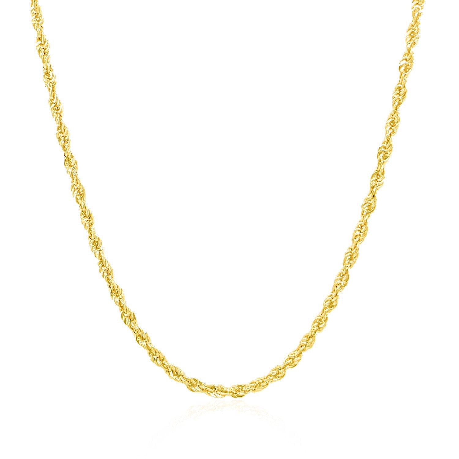 2.0mm 14k Yellow Gold Light Rope Chain on sale at MyriadMart