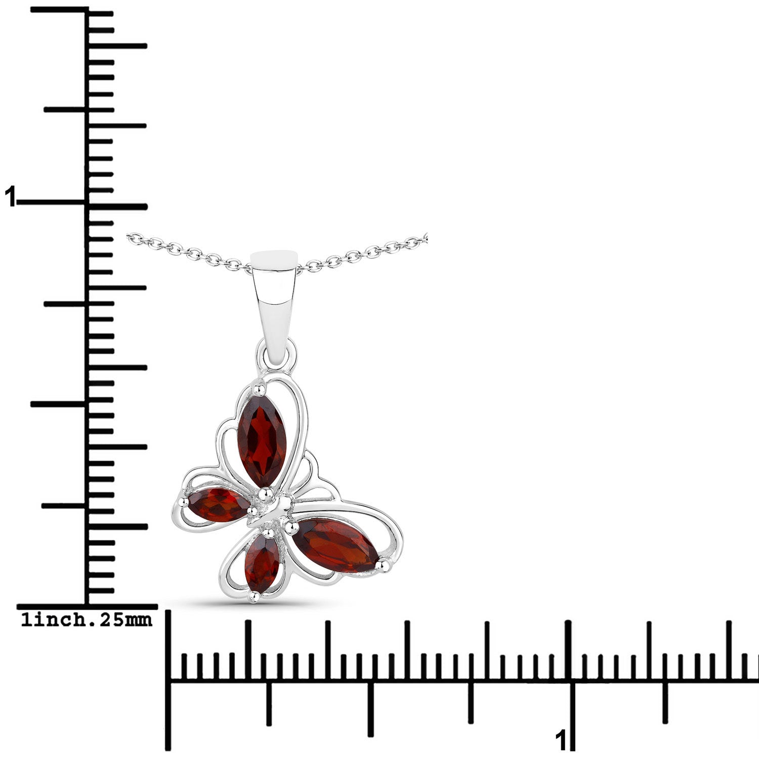 0.80 Carat Genuine Garnet .925 Sterling Silver Pendant on sale at MyriadMart