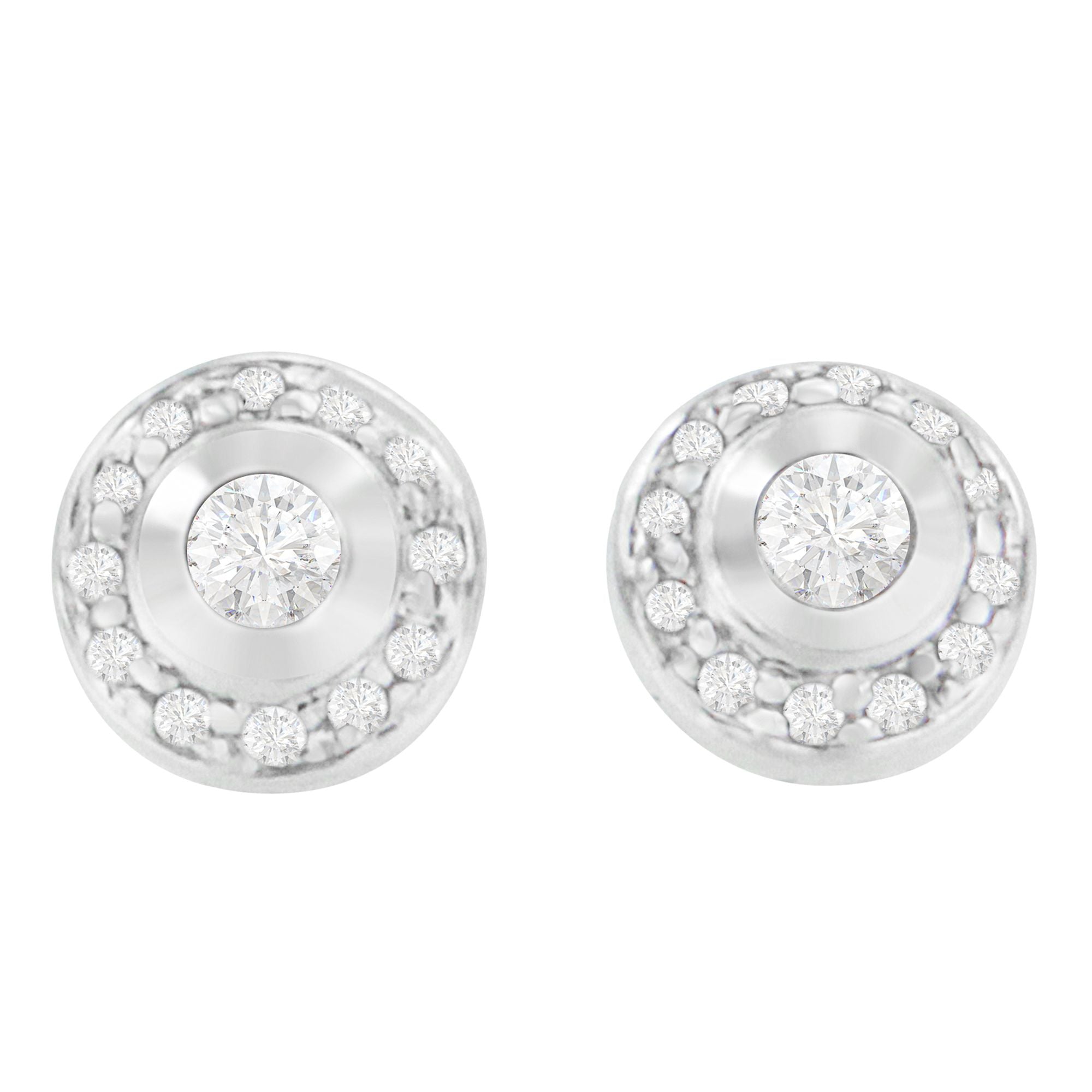 14K White Gold 1/3 cttw Round Cut Diamond Earrings H-I, SI2-I1 on sale at MyriadMart
