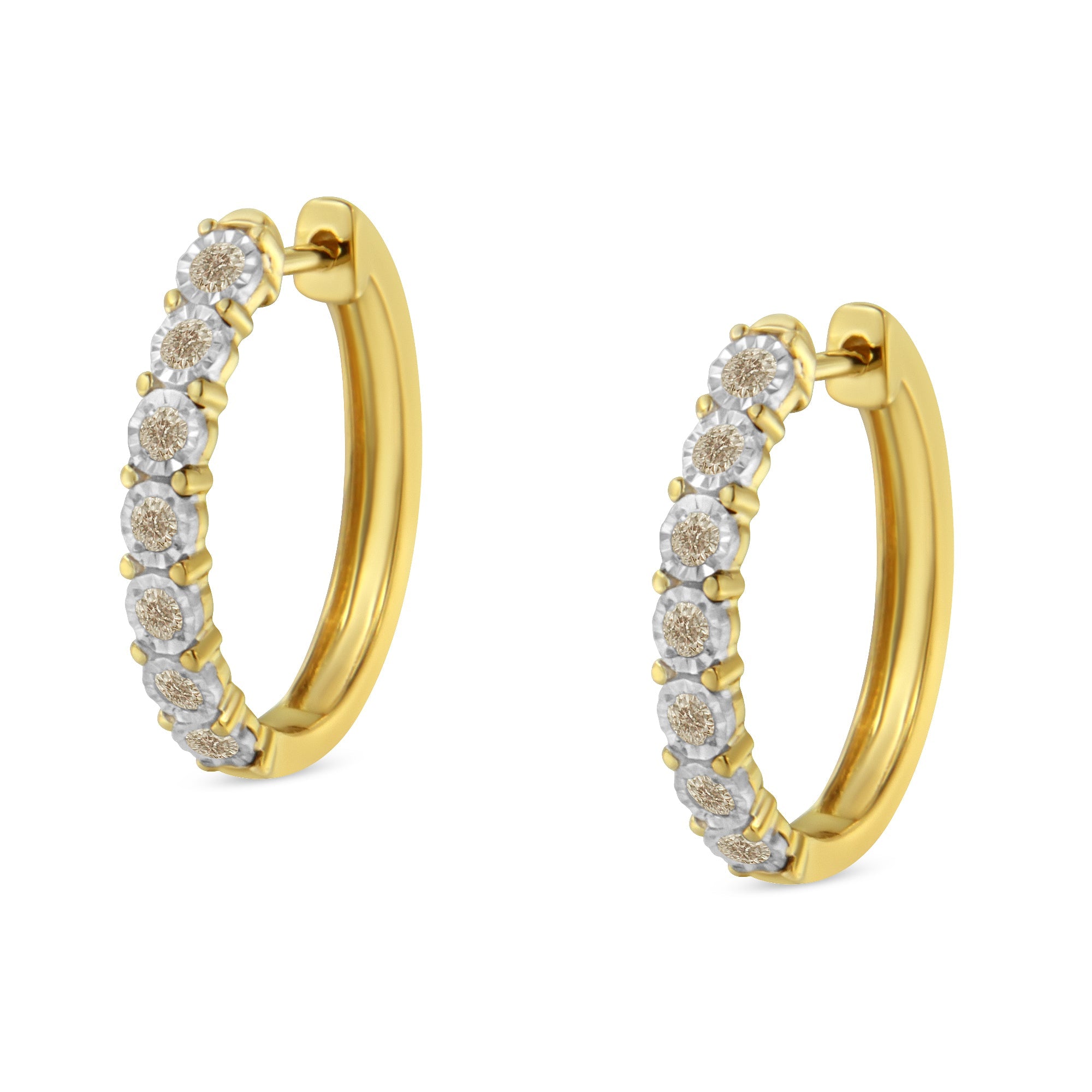 10KT Two-Toned Gold Diamond Hoop Earring 1/2 cttw, J-K Color, I2-I3 Clarity on sale at MyriadMart