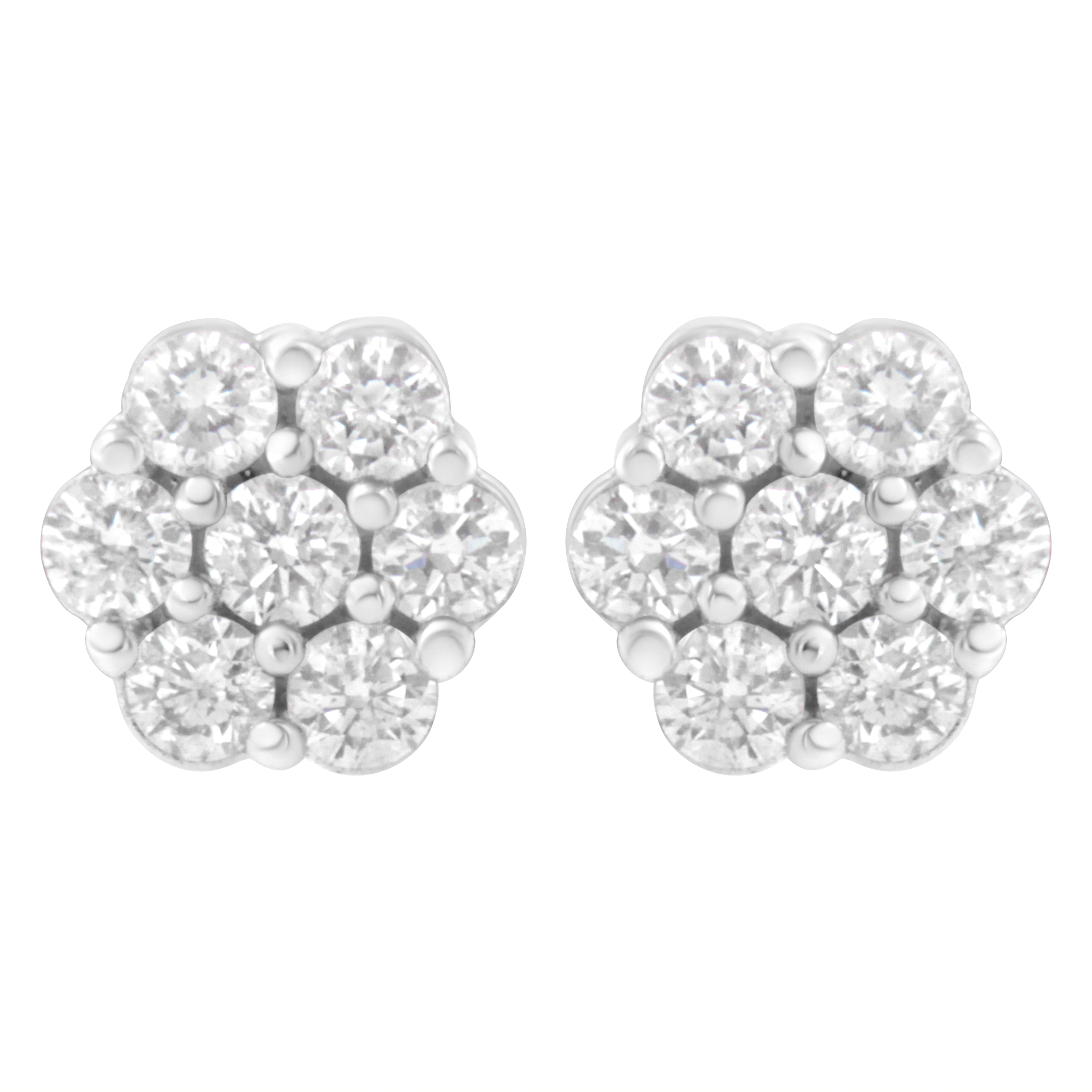 14KT White Gold 1 cttw Diamond Composite Stud Earrings I-J, SI2-I1 on sale at MyriadMart