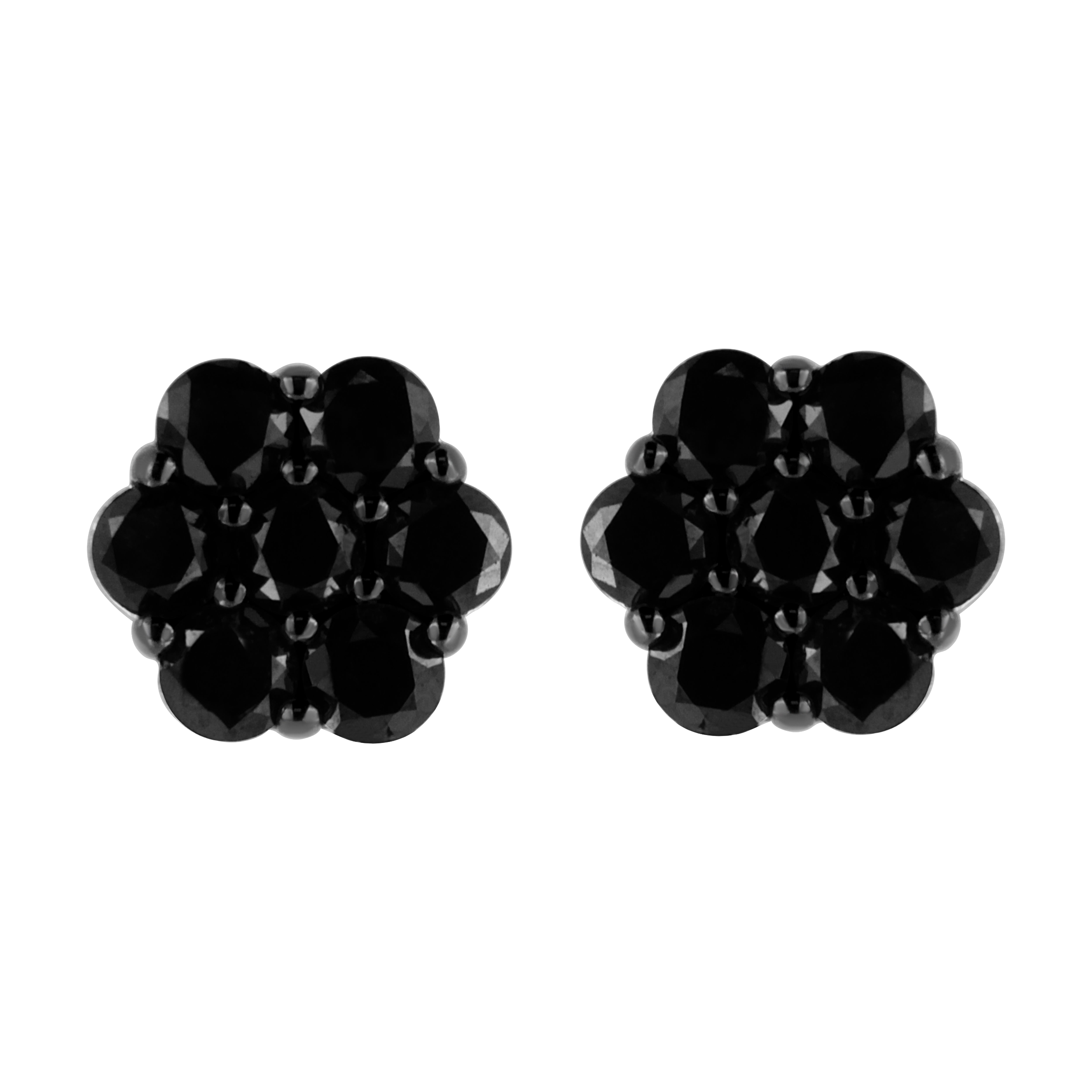 .925 Sterling Silver 1/4 Cttw Treated Yellow Diamond Floral Stud Earrings Yellow Color, I1-I2 Clarity on sale at MyriadMart