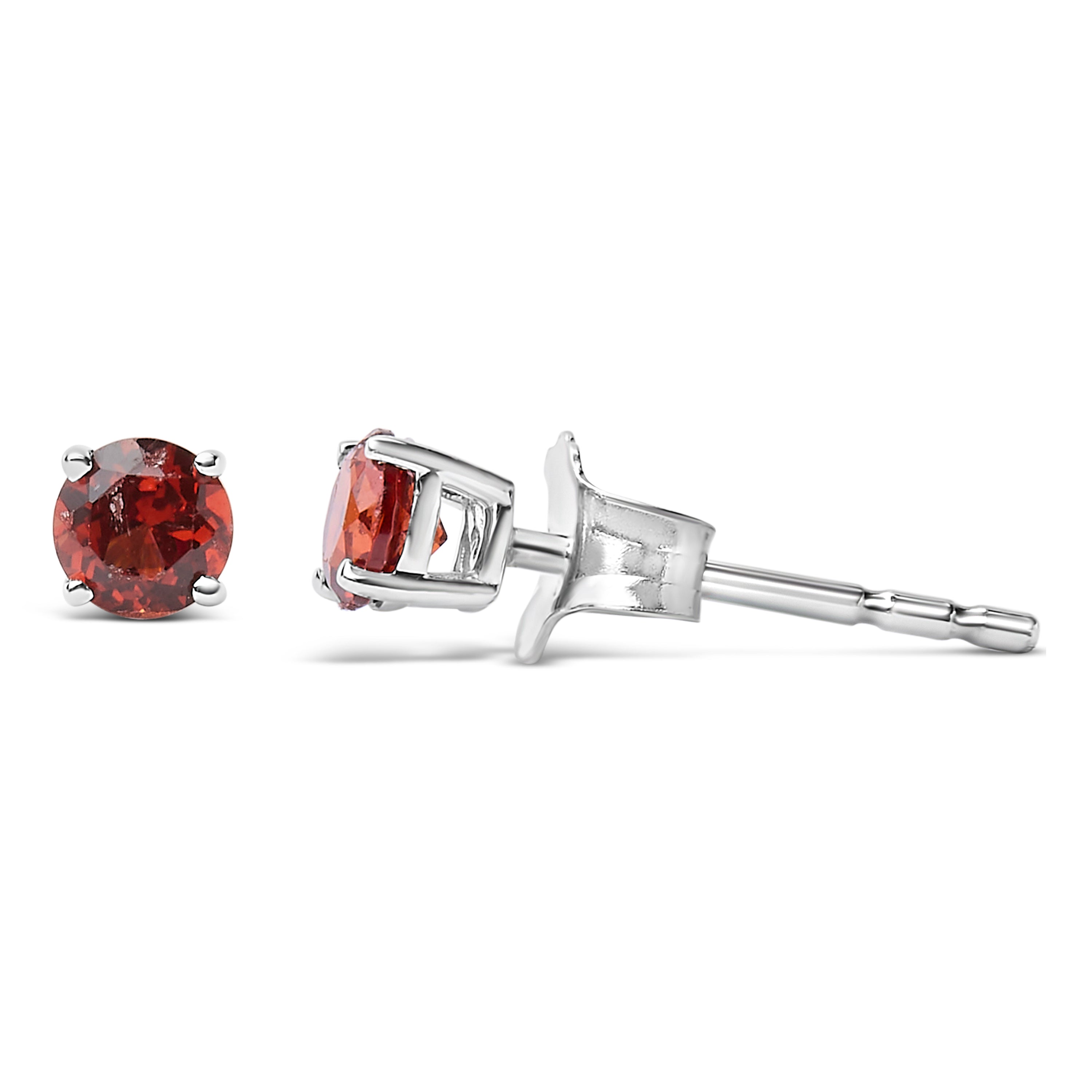 .925 Sterling Silver 3.5 MM Created Round Red Garnet Solitaire Stud Earrings on sale at MyriadMart