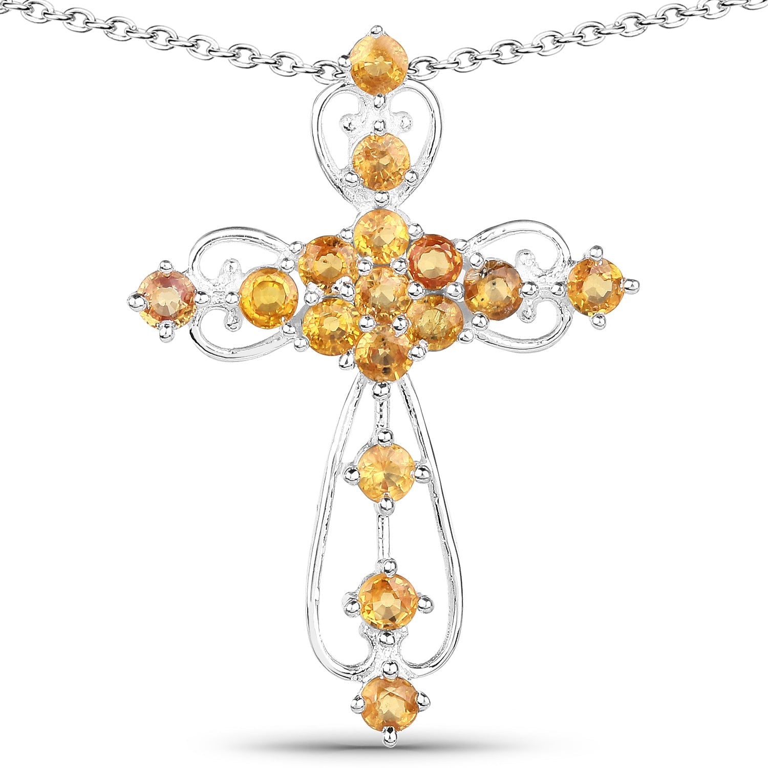2.24 Carat Genuine Yellow Sapphire .925 Sterling Silver Pendant on sale at MyriadMart