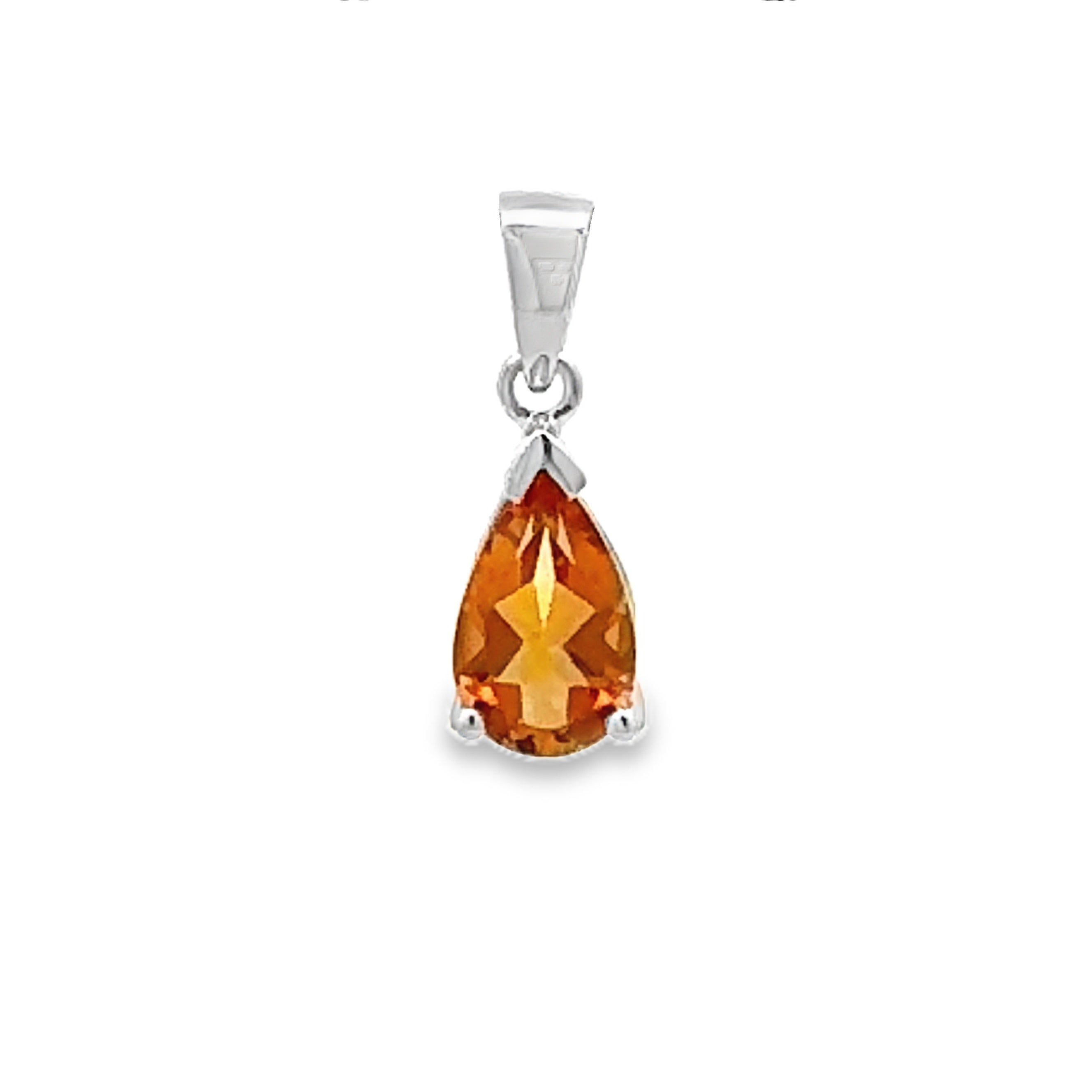 Genuine .70ct Citrine Fashion Pendants 10KT White Gold on sale at MyriadMart