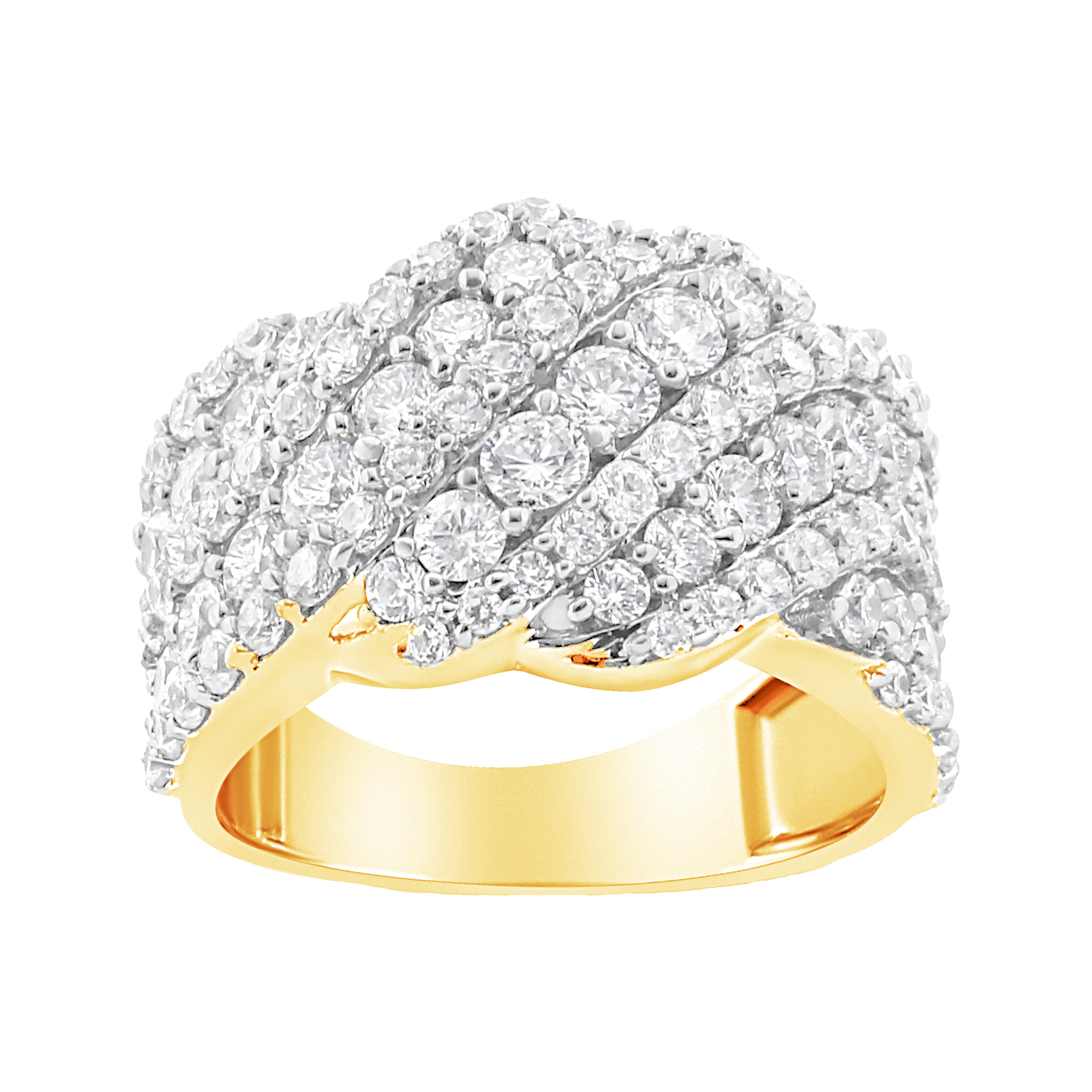 10K White Gold 3.00 Cttw Diamond Multi Row Cluster Band Ring I-J Color, I3 Clarity - Size 7 on sale at MyriadMart