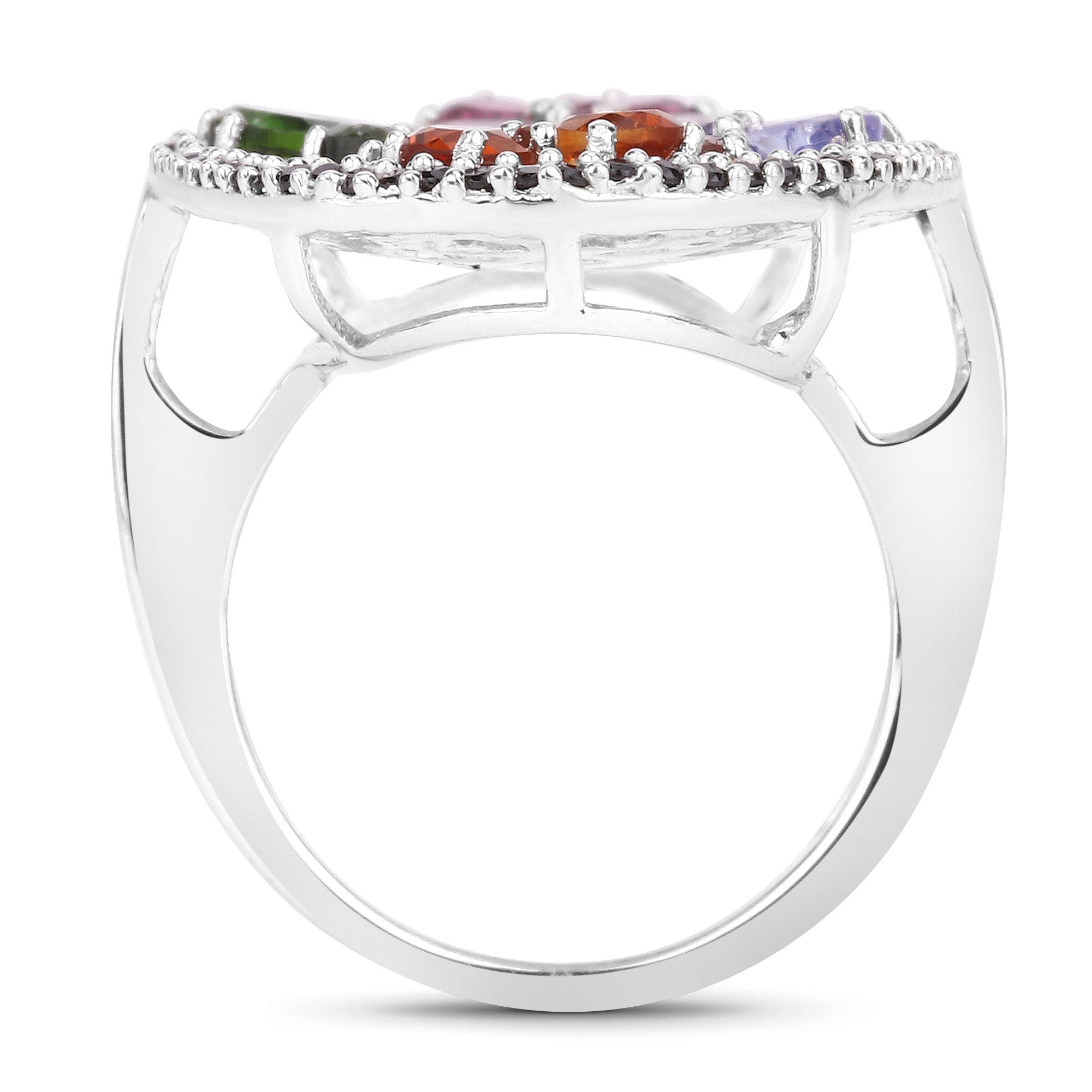 5.01 Carat Genuine Multi Stones .925 Sterling Silver Ring on sale at MyriadMart
