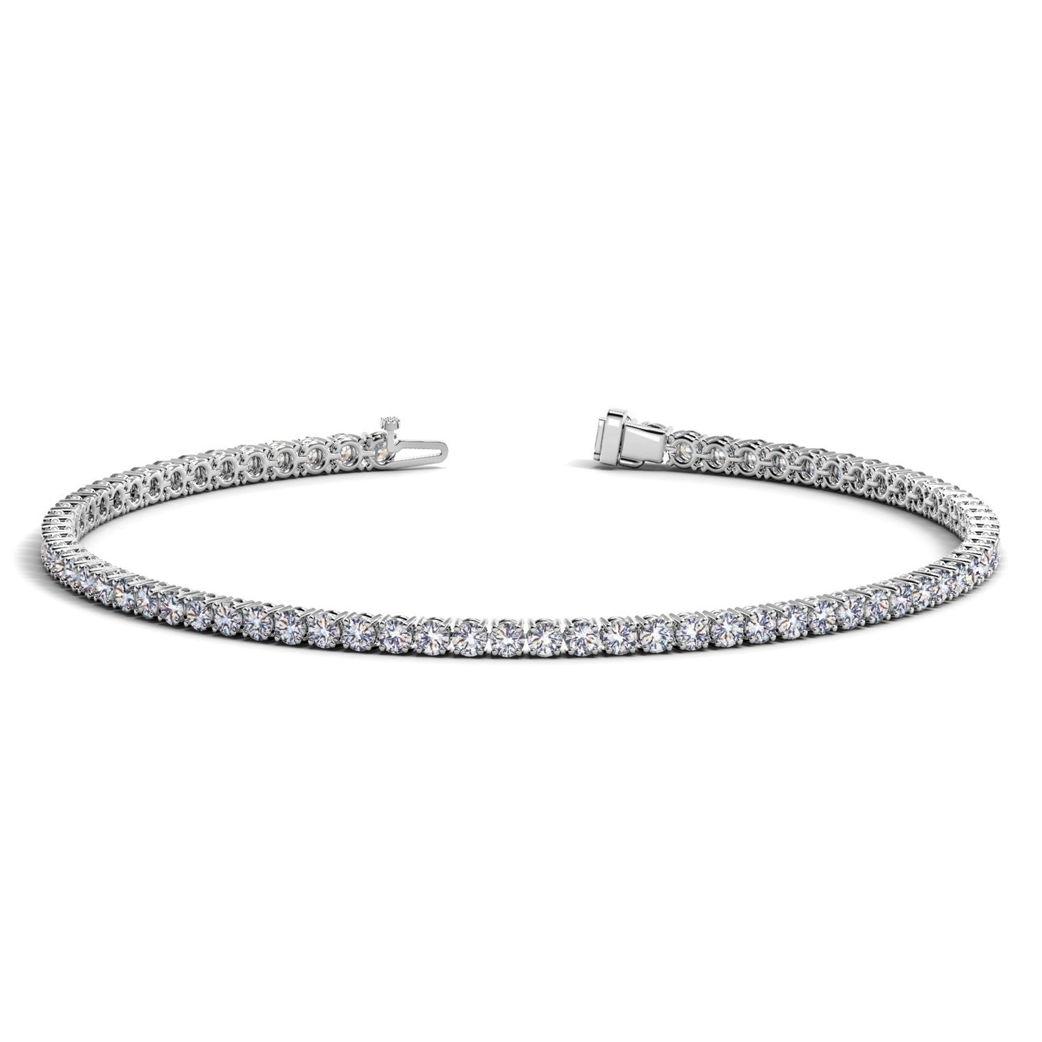 Lab Grown Round Diamond Tennis Bracelet in 14k White Gold 2 cctw F/G VS2/SI1 on sale at MyriadMart