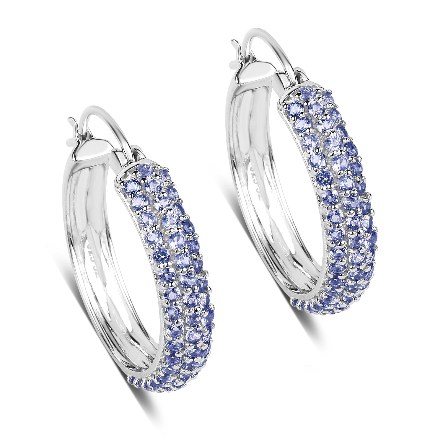 3.06 Carat Genuine Tanzanite .925 Sterling Silver Earrings on sale at MyriadMart