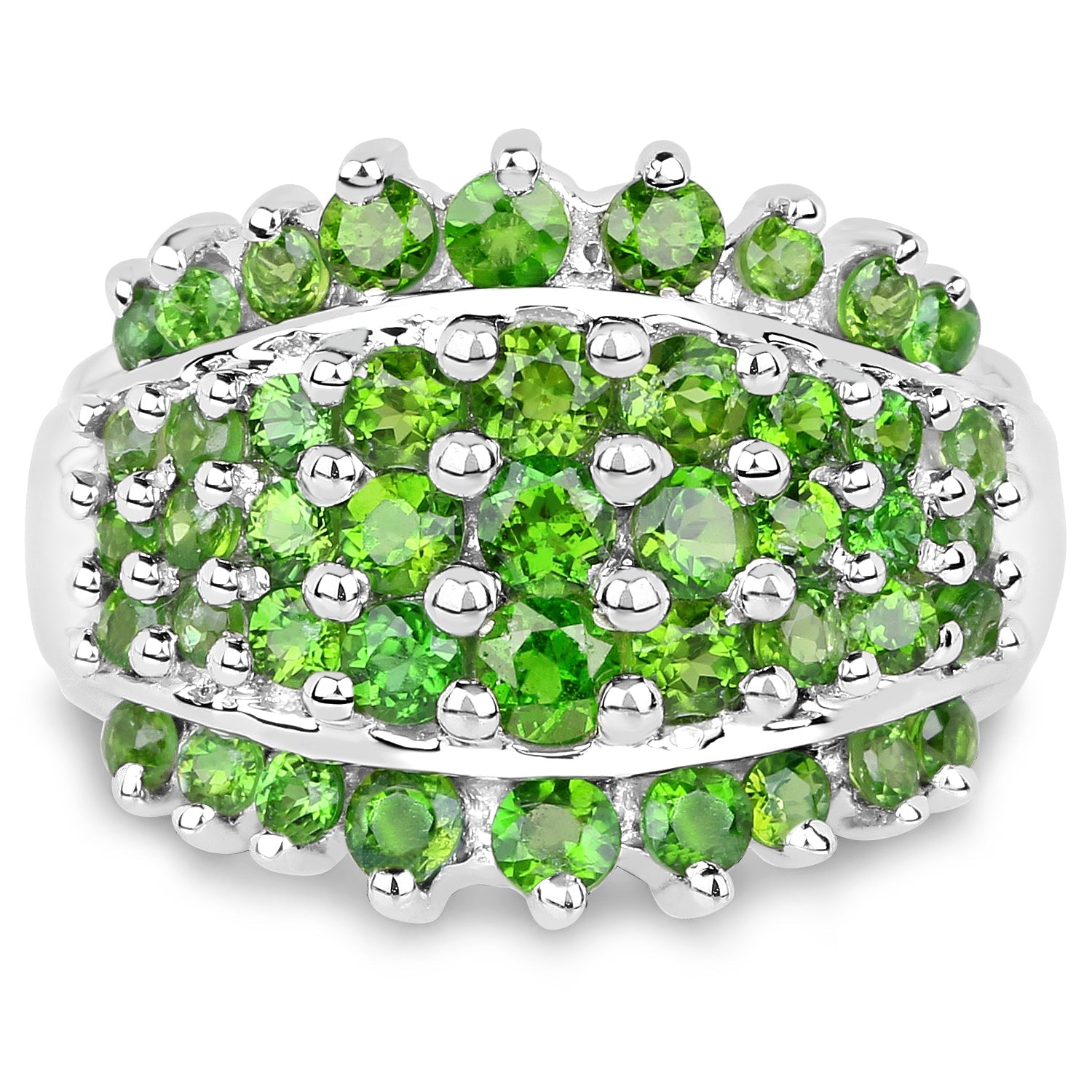 2.48 Carat Genuine Chrome Diopside .925 Sterling Silver Ring on sale at MyriadMart