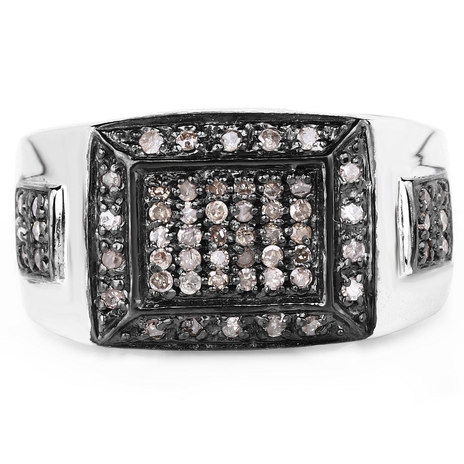 0.52 Carat Genuine Champagne Diamond .925 Sterling Silver Ring on sale at MyriadMart