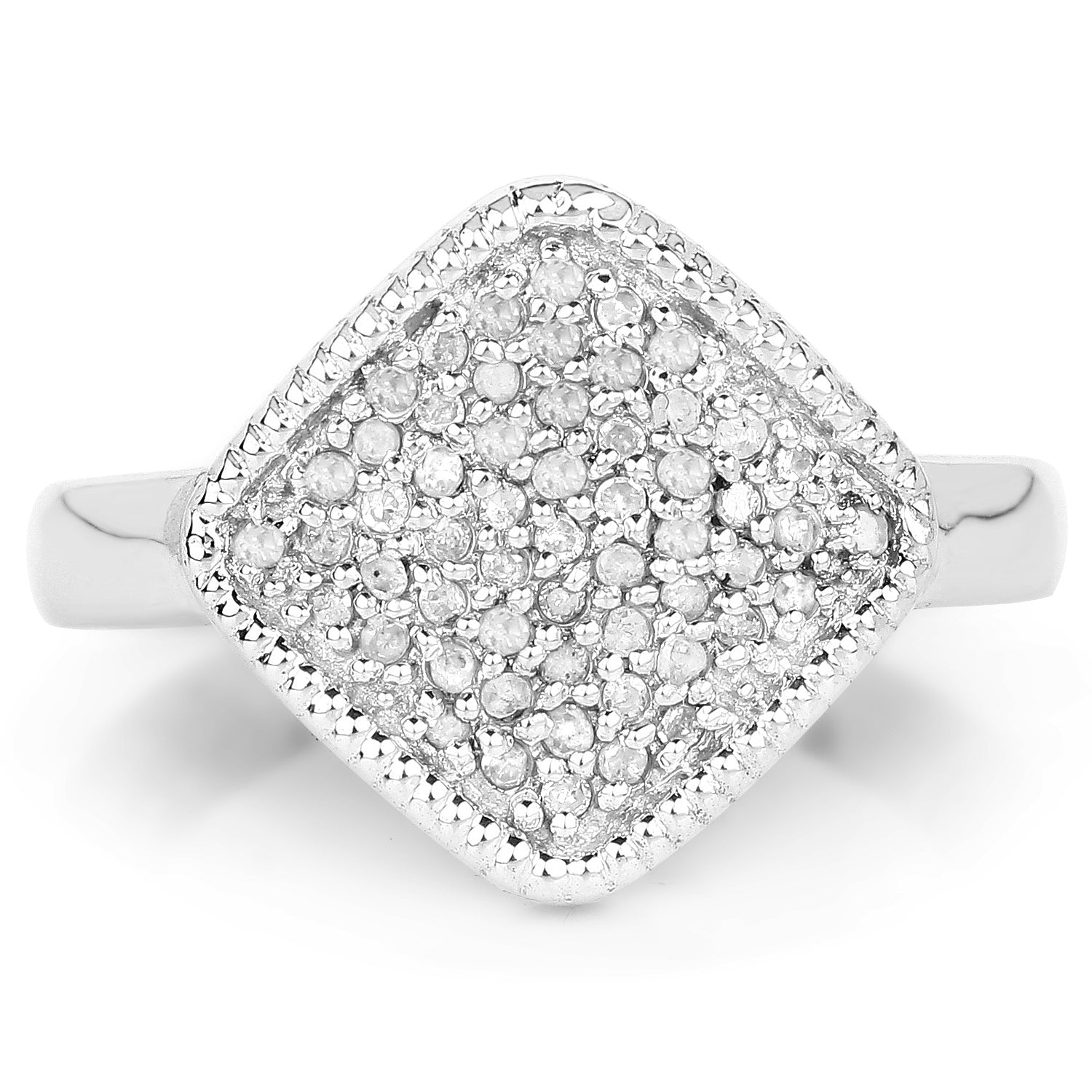 0.23 Carat Genuine White Diamond .925 Sterling Silver Ring on sale at MyriadMart