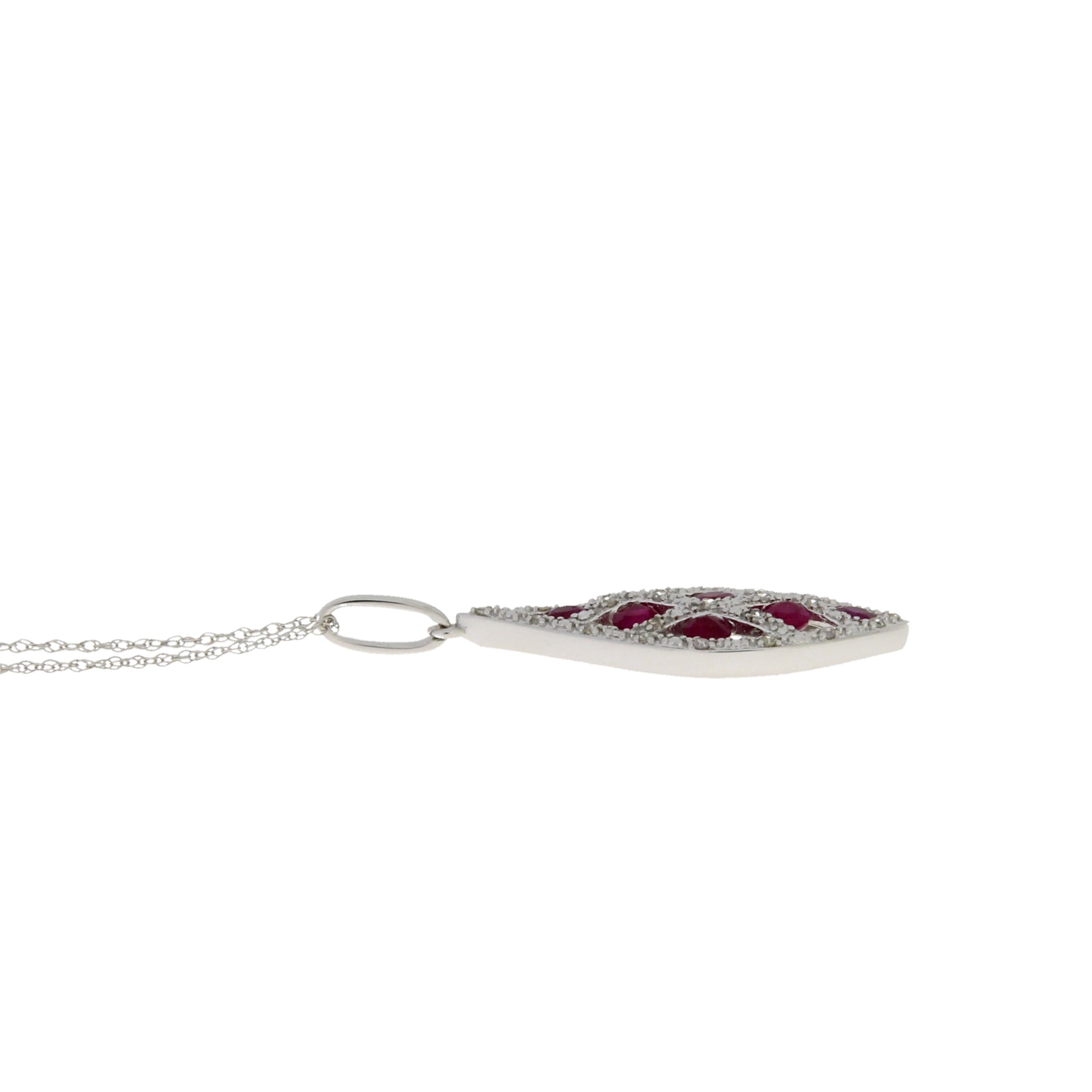 .58ct Ruby Diamond Fashion Pendants 14KT White Gold on sale at MyriadMart