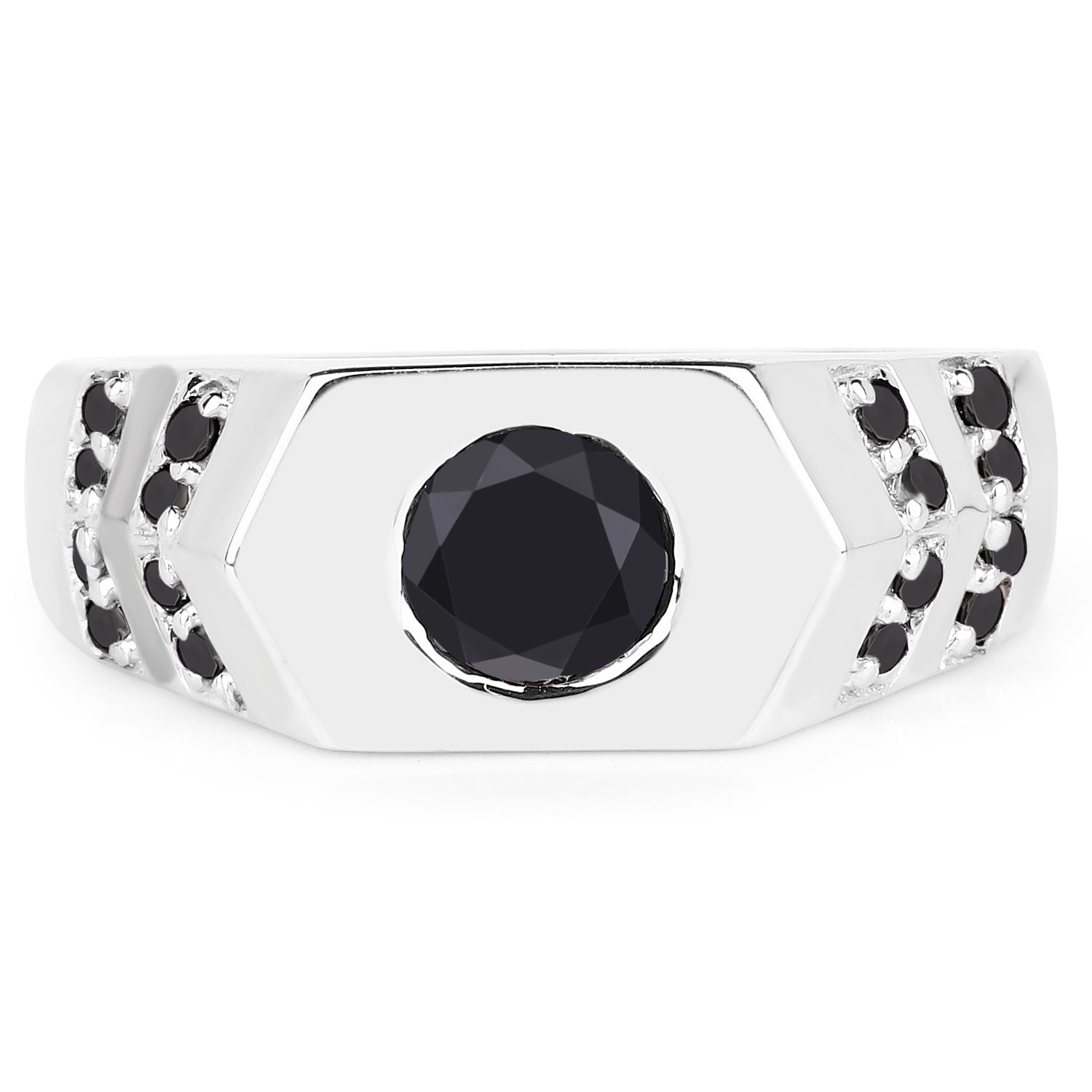 1.53 Carat Genuine Black Diamond .925 Sterling Silver Ring on sale at MyriadMart