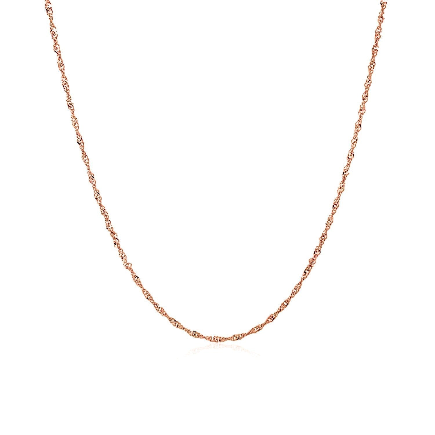 14k Rose Gold Singapore Chain 1.0mm on sale at MyriadMart