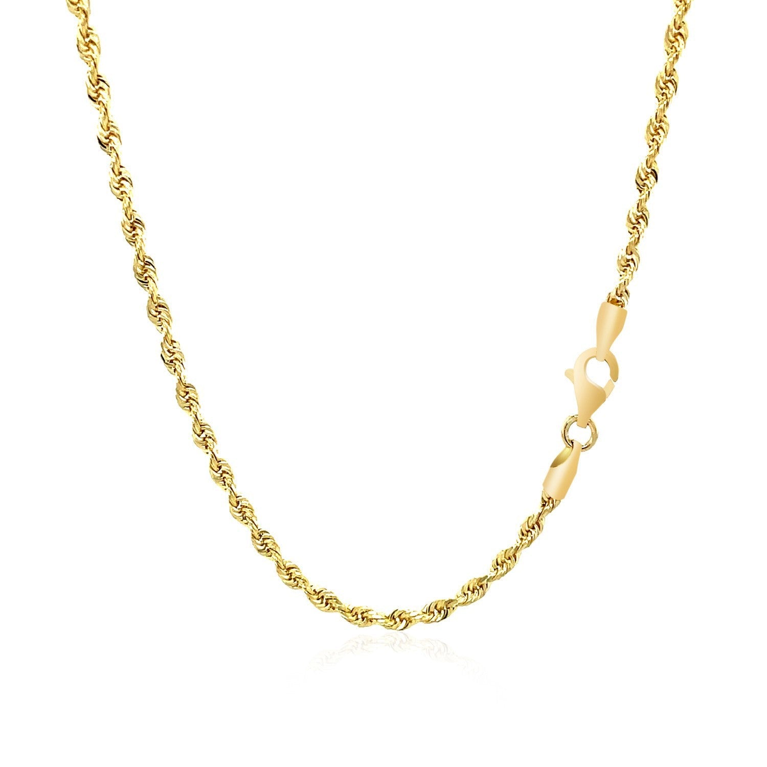 2.5mm 10k Yellow Gold Solid Diamond Cut Rope Chain on sale at MyriadMart