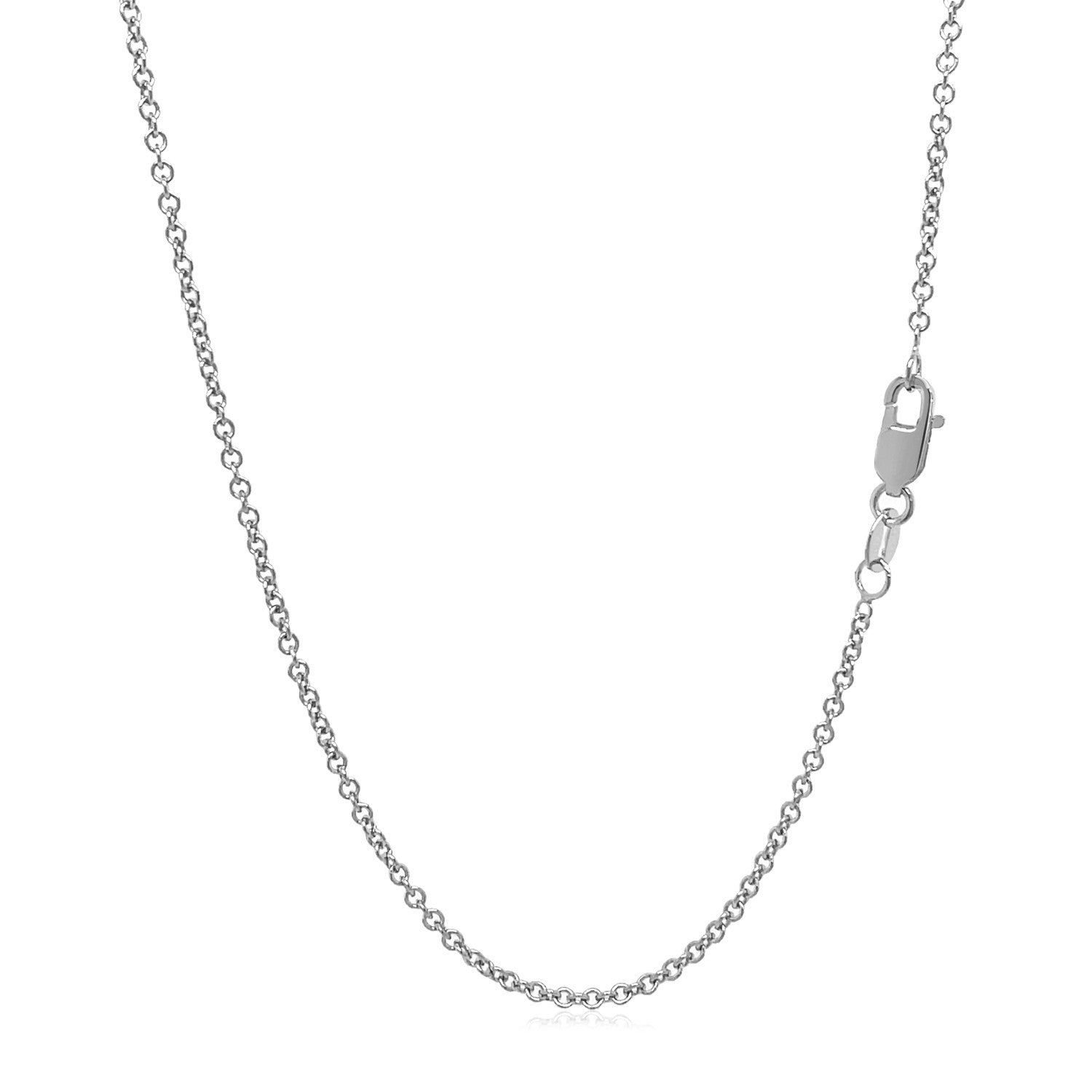 14k White Gold Round Cable Link Chain 1.5mm on sale at MyriadMart