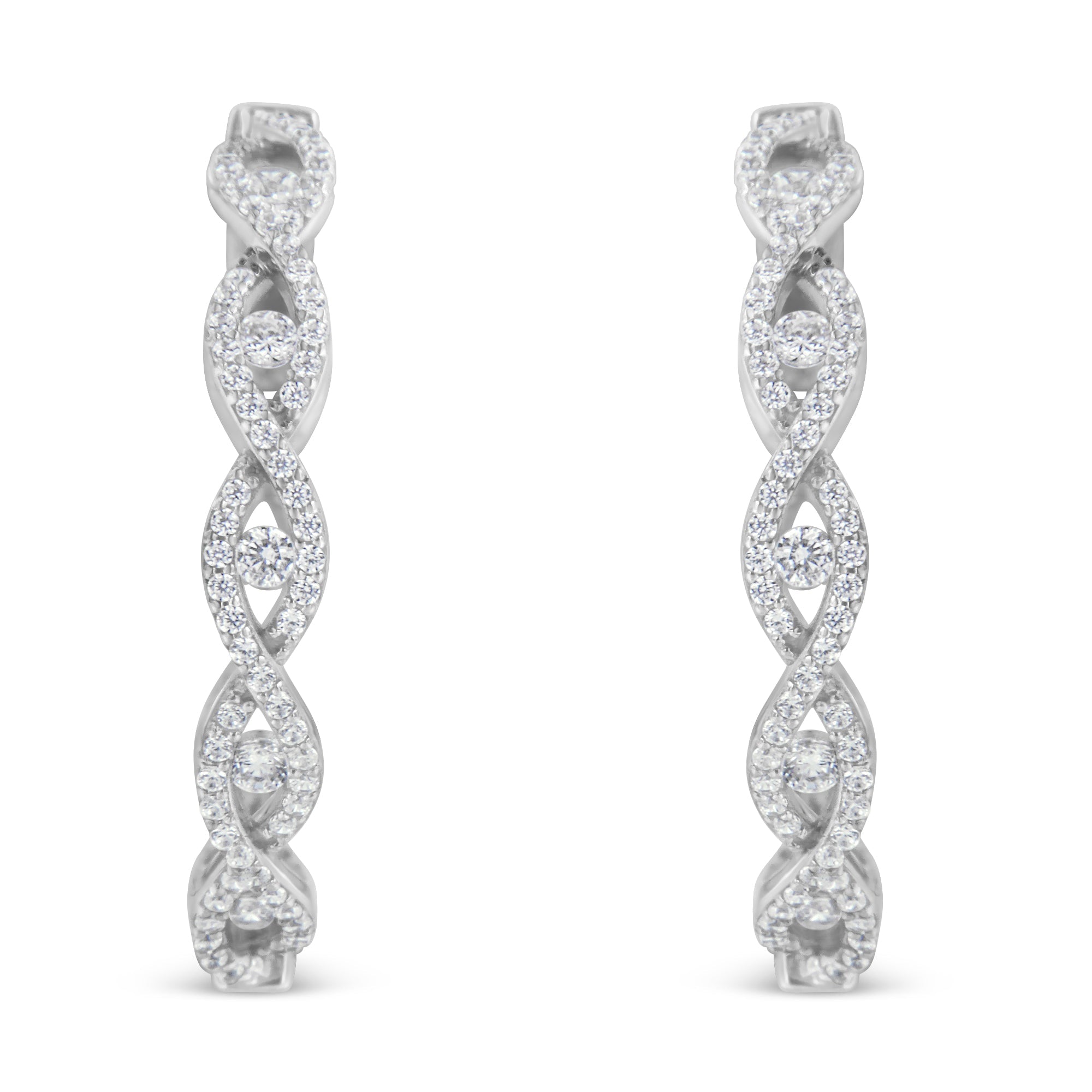 10K White Gold Diamond Hoop Earrings 1 1/2 cttw, H-I Color, I1-I2 Clarity on sale at MyriadMart