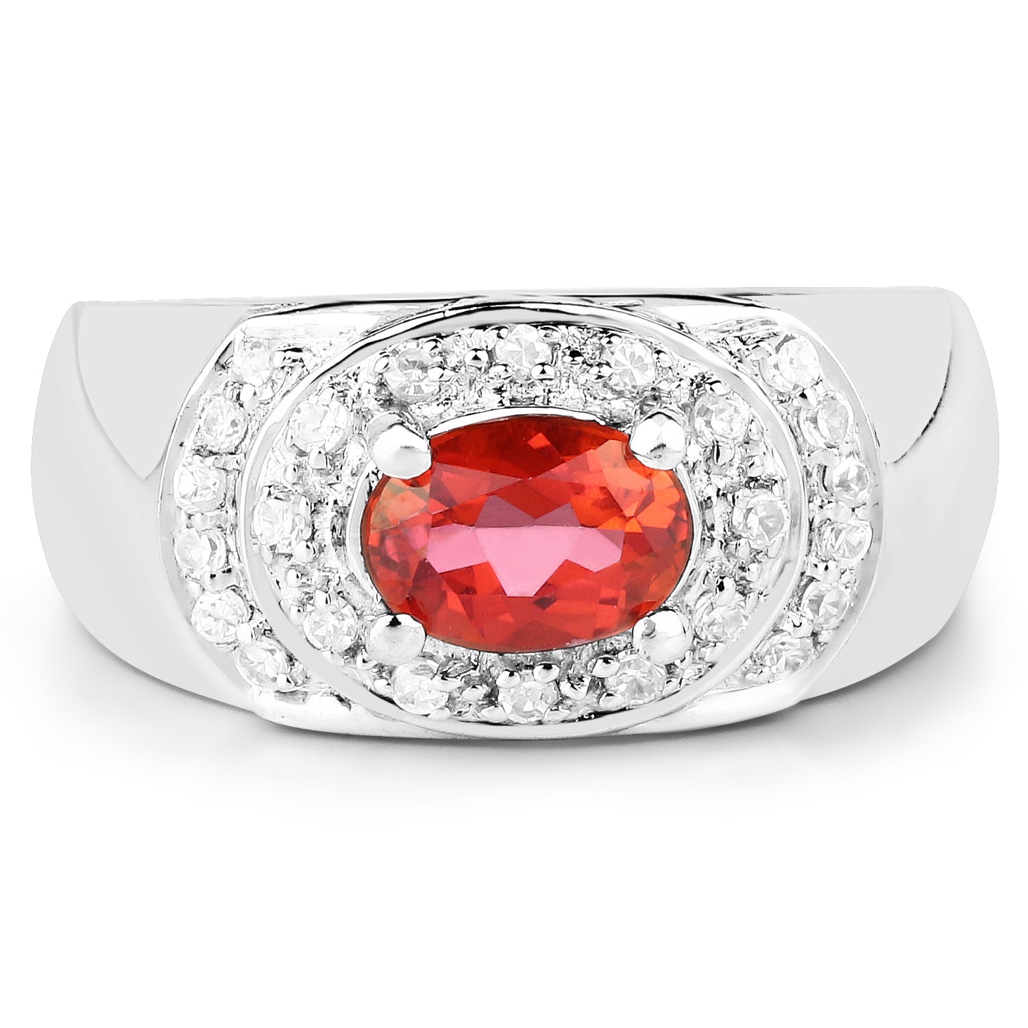 1.37 Carat Genuine Pink Topaz and White Cubic Zirconia .925 Sterling Silver Ring on sale at MyriadMart