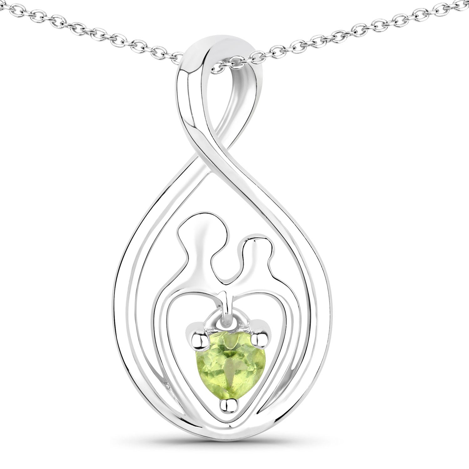 0.15 Carat Genuine Peridot .925 Sterling Silver Pendant on sale at MyriadMart