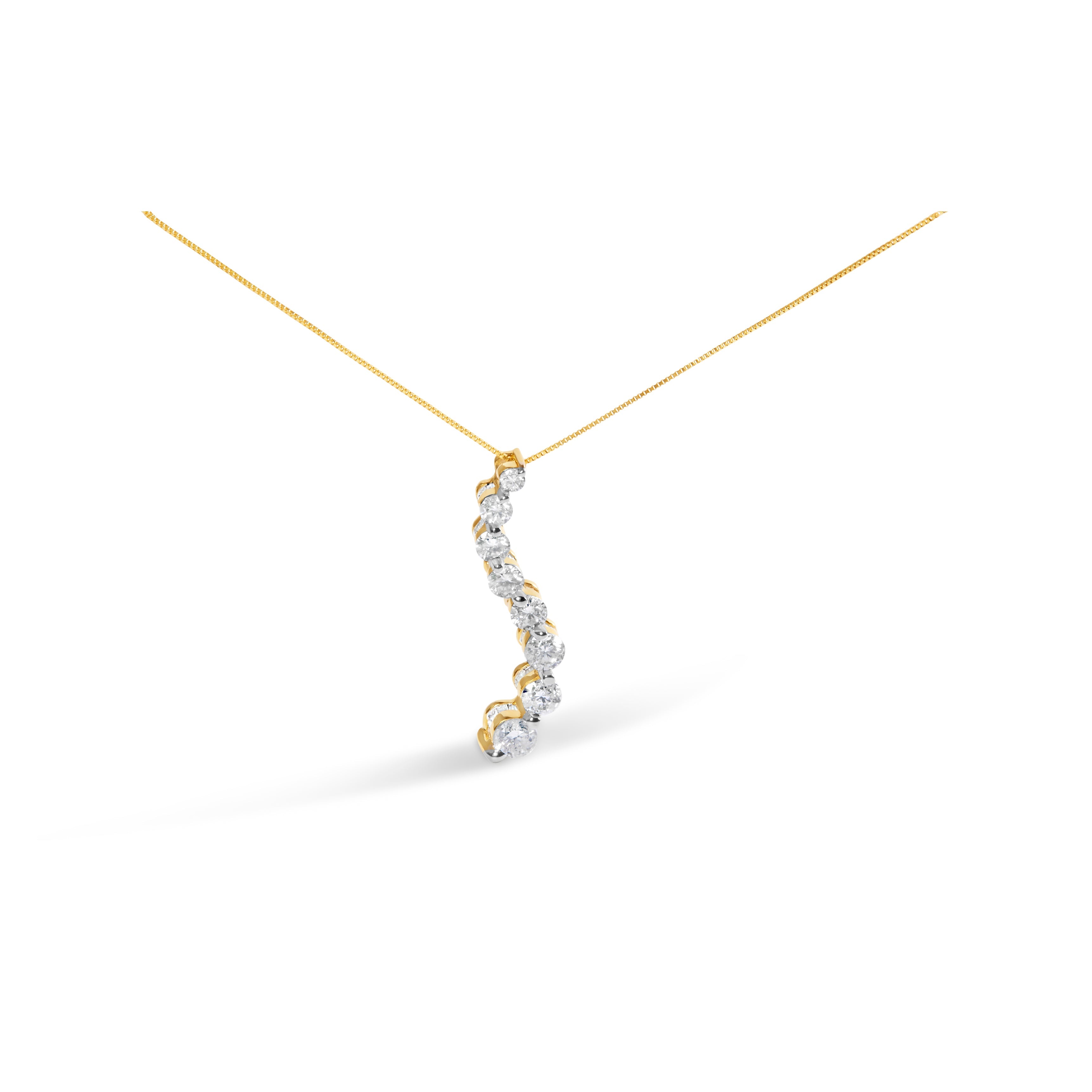 AGS Certified 14k White Gold 3.0 Cttw Baguette and Brilliant Round-Cut Diamond Journey 18" Pendant Necklace F-G Color, I1-I2 Clarity on sale at MyriadMart