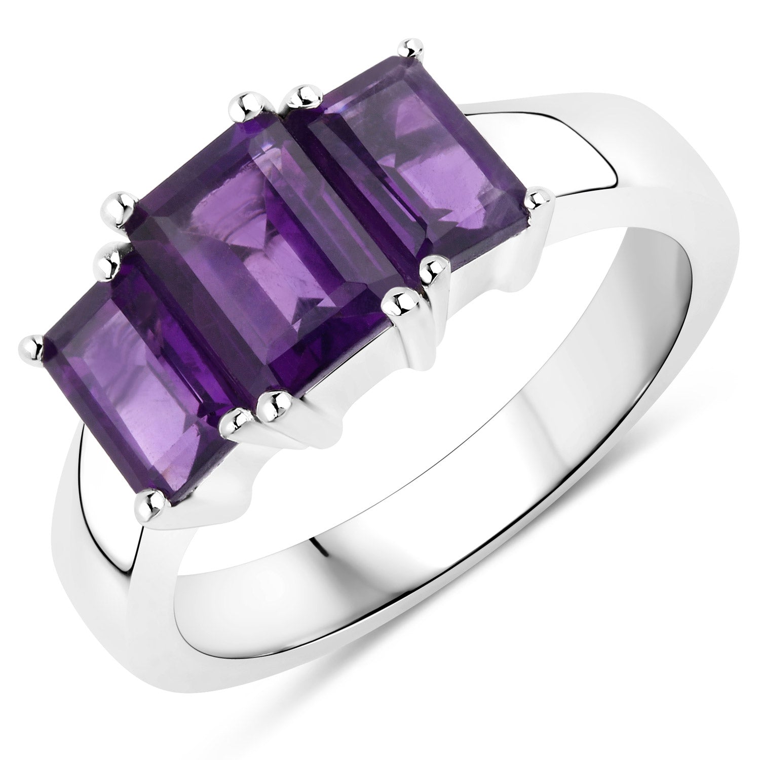 1.95 Carat Genuine Amethyst .925 Sterling Silver Ring on sale at MyriadMart